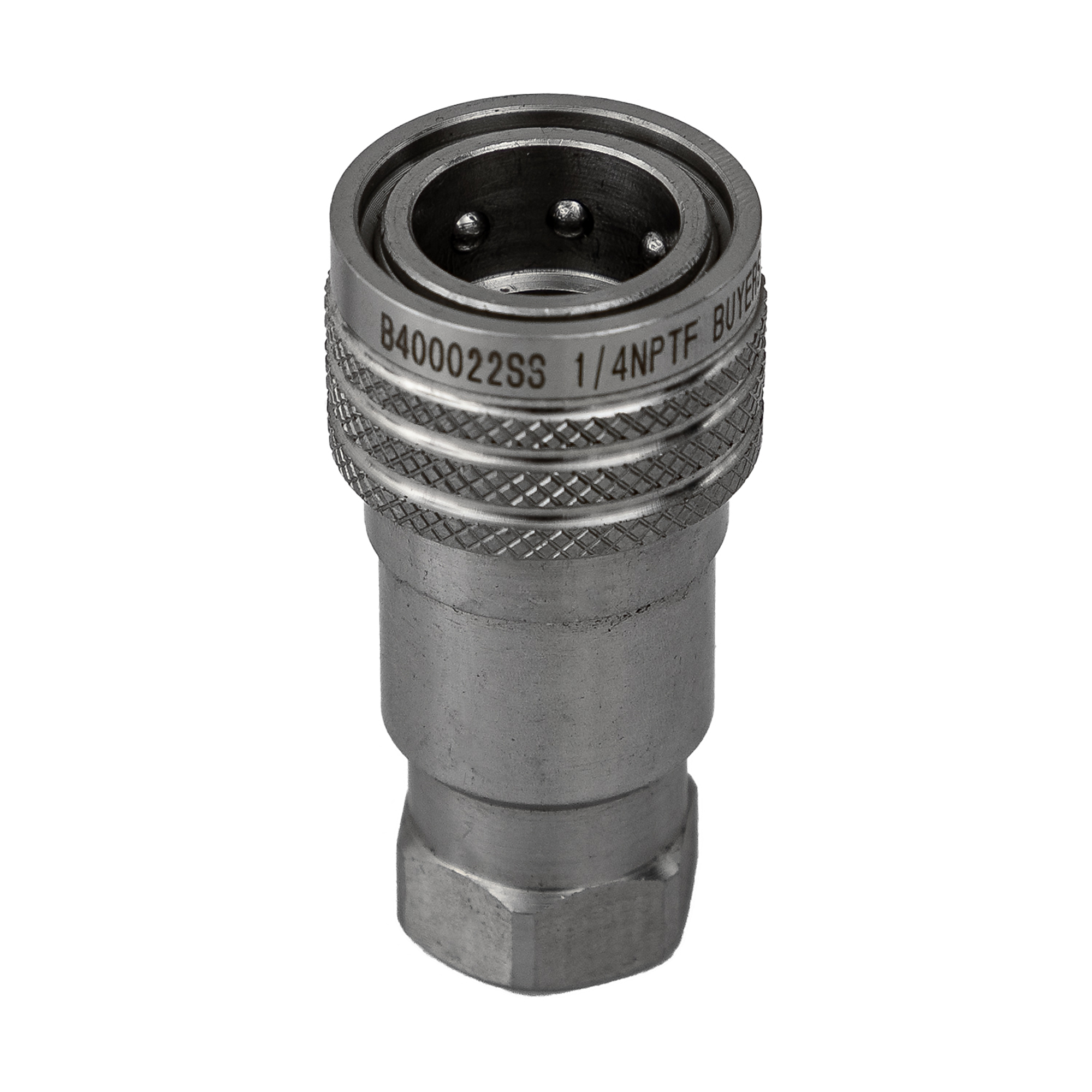 Buyers Products, Hydraulic Coupler, Female, SST, 1/4in. NPTF, Fitting Size 1/4 in, Model# B400022SS