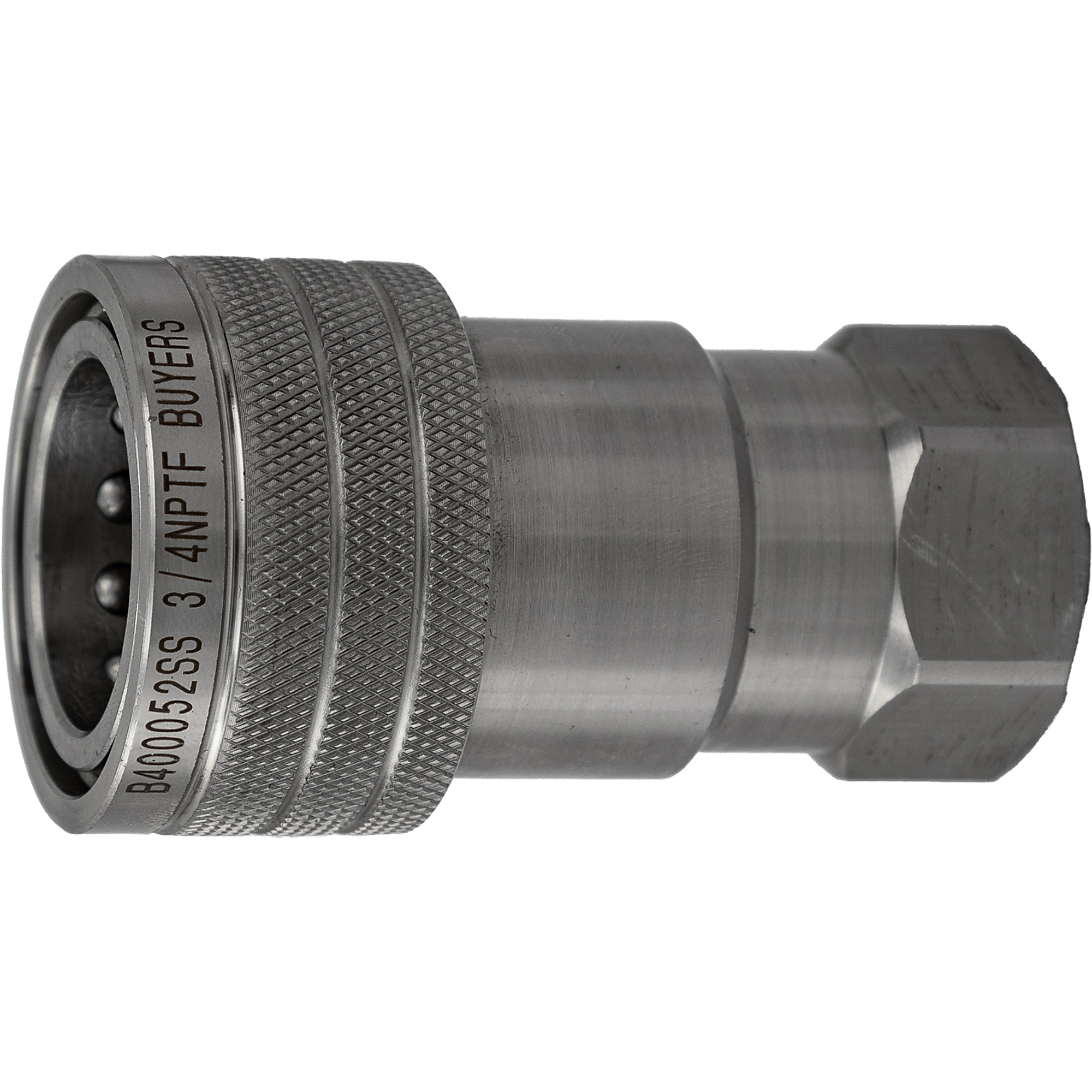 Buyers Products, Hydraulic Coupler, FEMALE, SST, 3/4in. NPTF, Fitting Size 3/4 in, Model# B400052SS