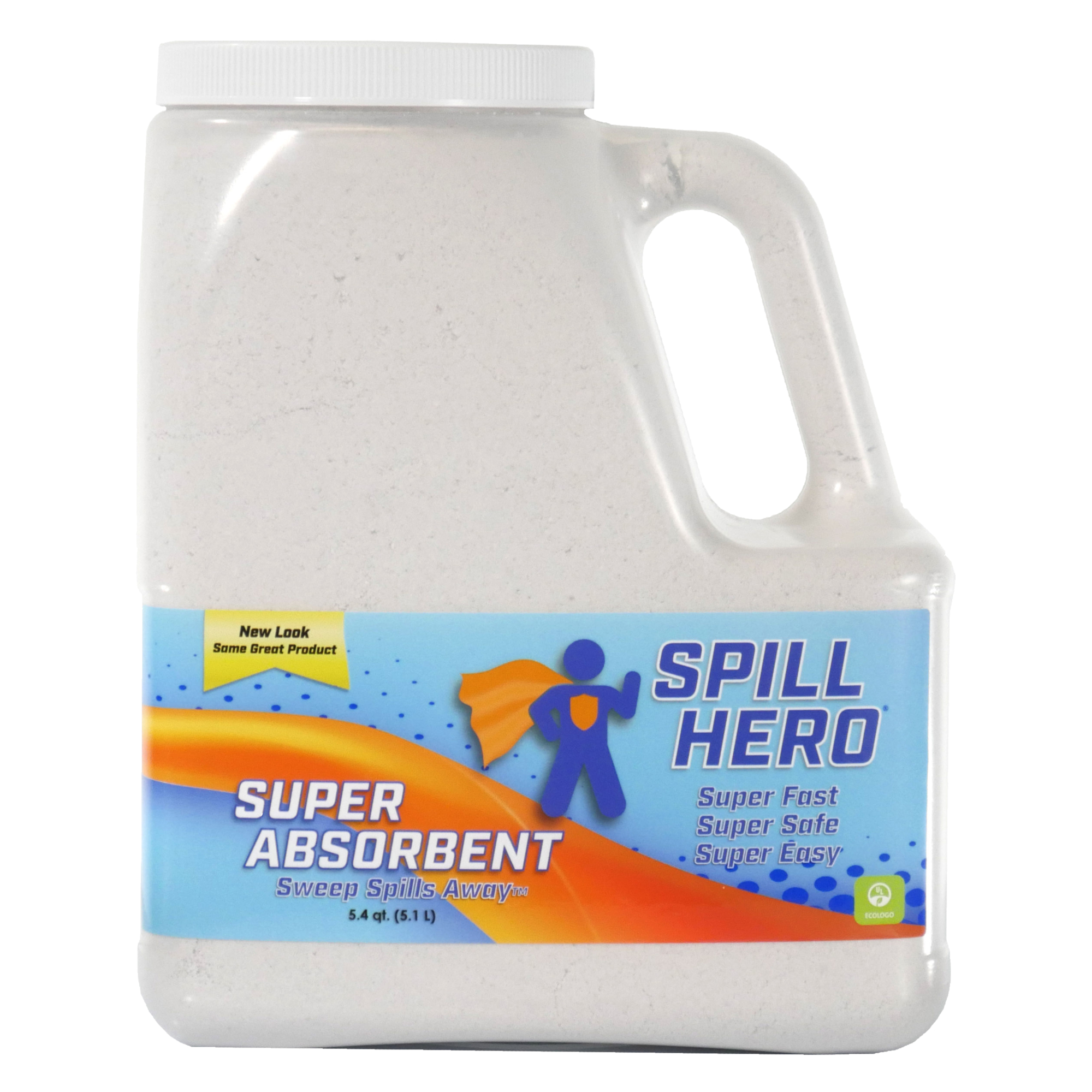Spill Hero Universal Absorbent Bottles - 5.4 Quarts, Granular, Non-Toxic, ECOLOGO Certified, 6 Pcs, Model# XL72-6
