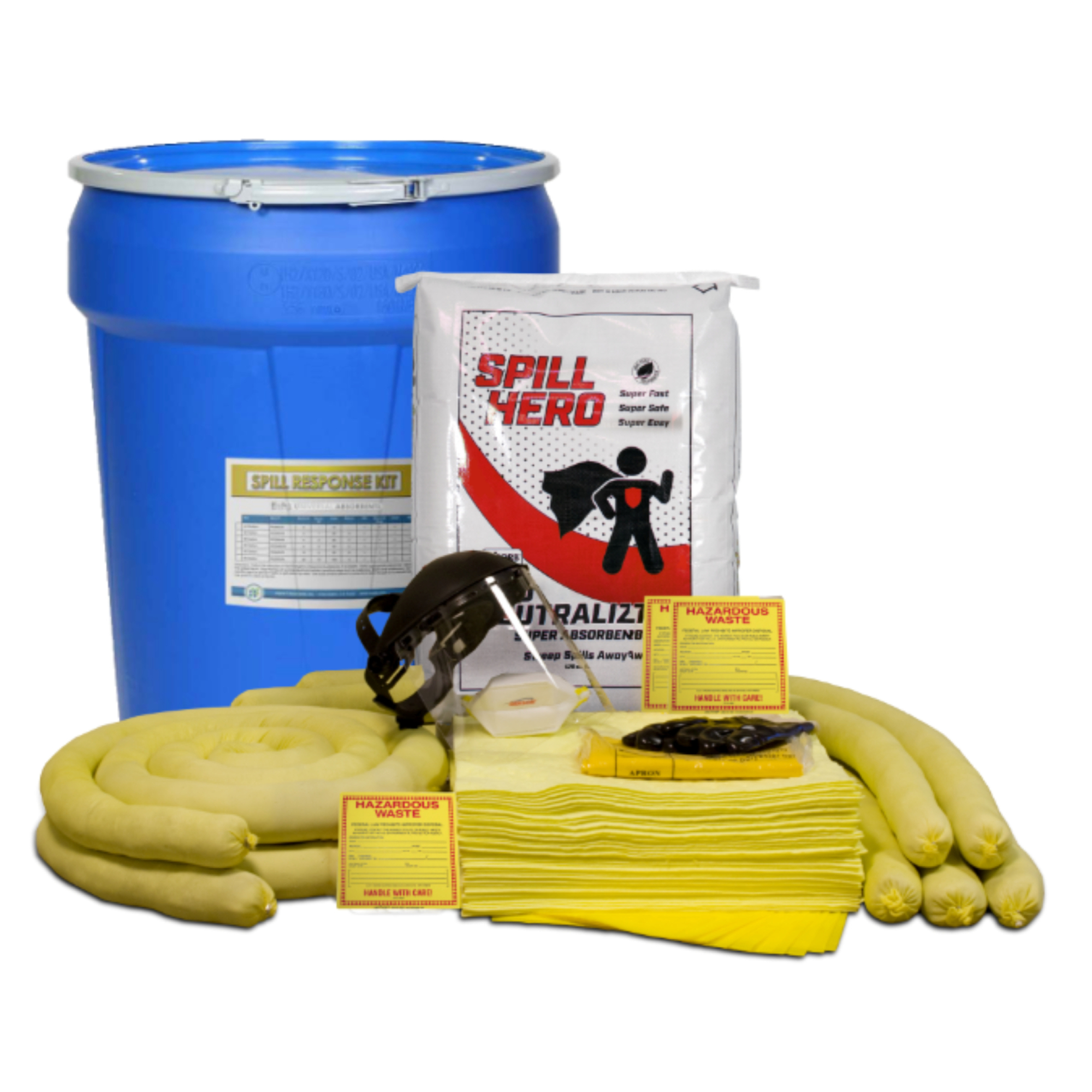 Spill Hero, Acid Neutralizing Spill Kit, 30 gal Lab Pack Drum, Pieces  (qty.) 1 Absorbent Form Granular, Model# XKD30N