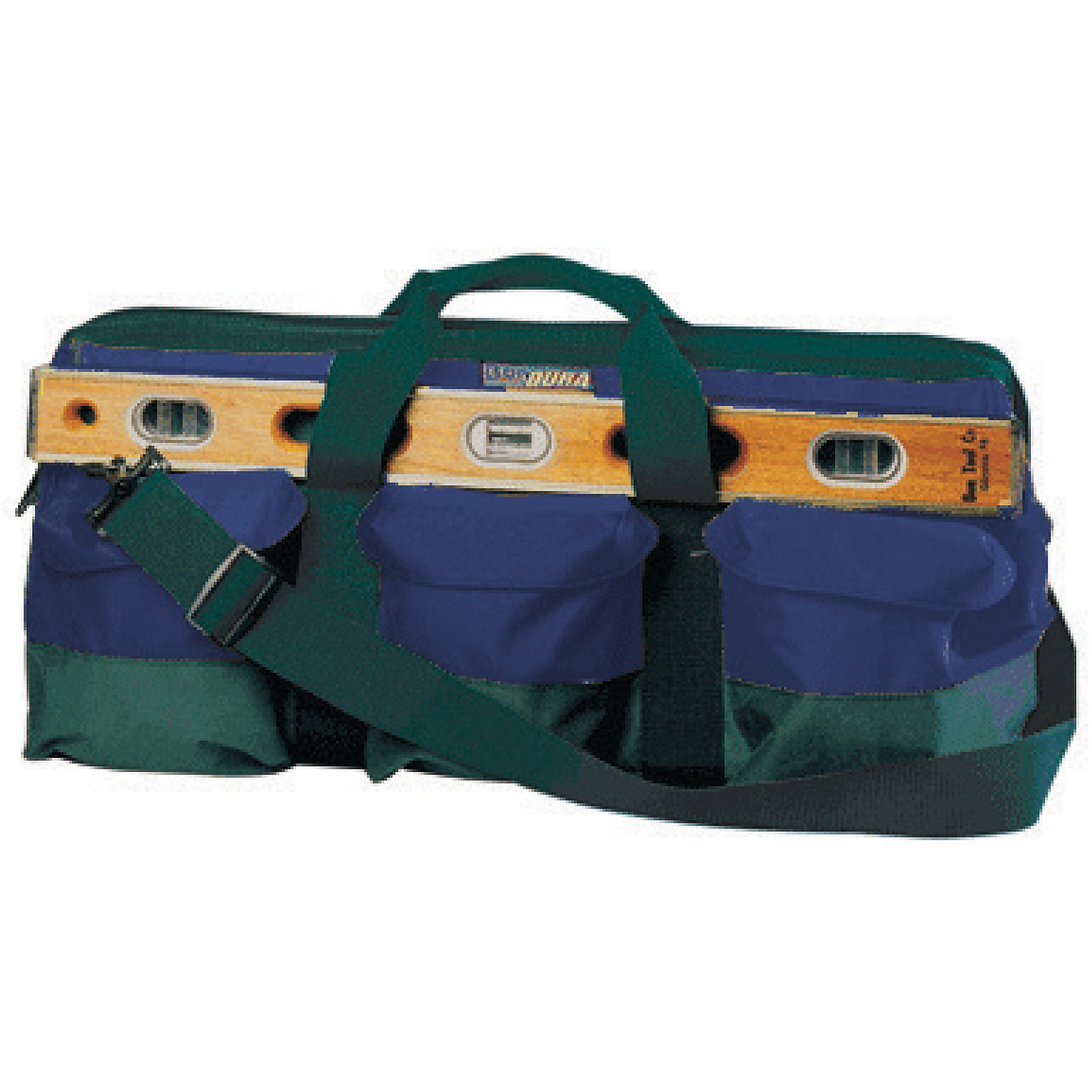 BonDura, Mason Tool Bag - Green/Blue - 24in. x 10in. x 11in., Model# 41-108