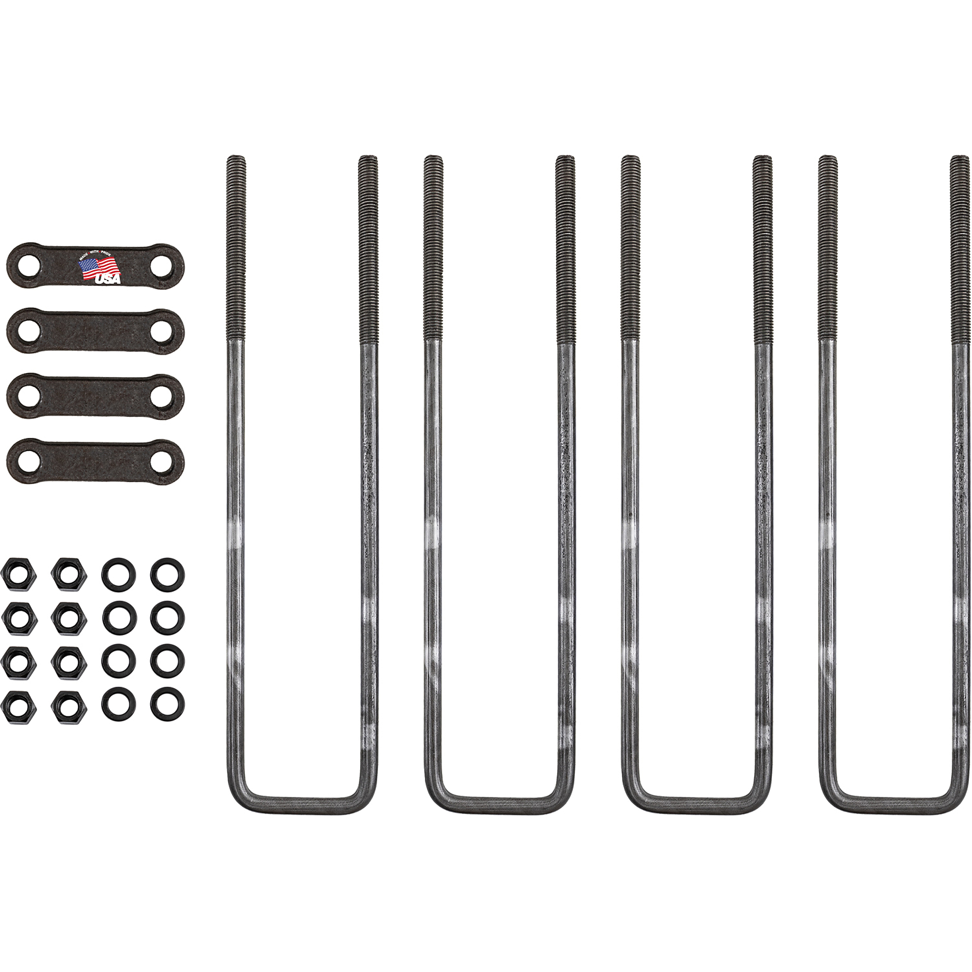 Buyers Products, 18in. Square Bend 5/8in. U-Bolt Kit-4 Sets, Length 18 in, Included (qty.) 4 Model# UB623518