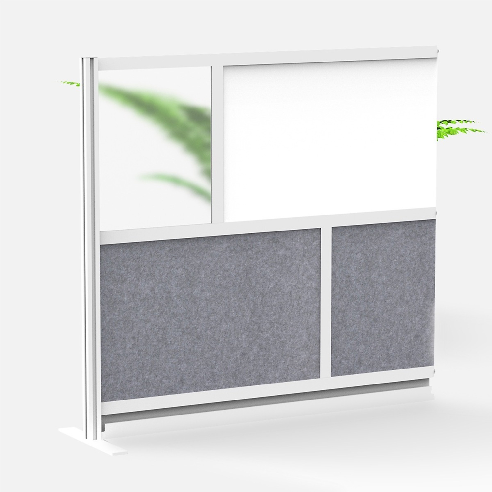 Luxor Modular Wall Divider System - 53in. x 48in., Gray Frame, Polypropylene/PET Polyester Fabric, Model# MW-5348-XWCG