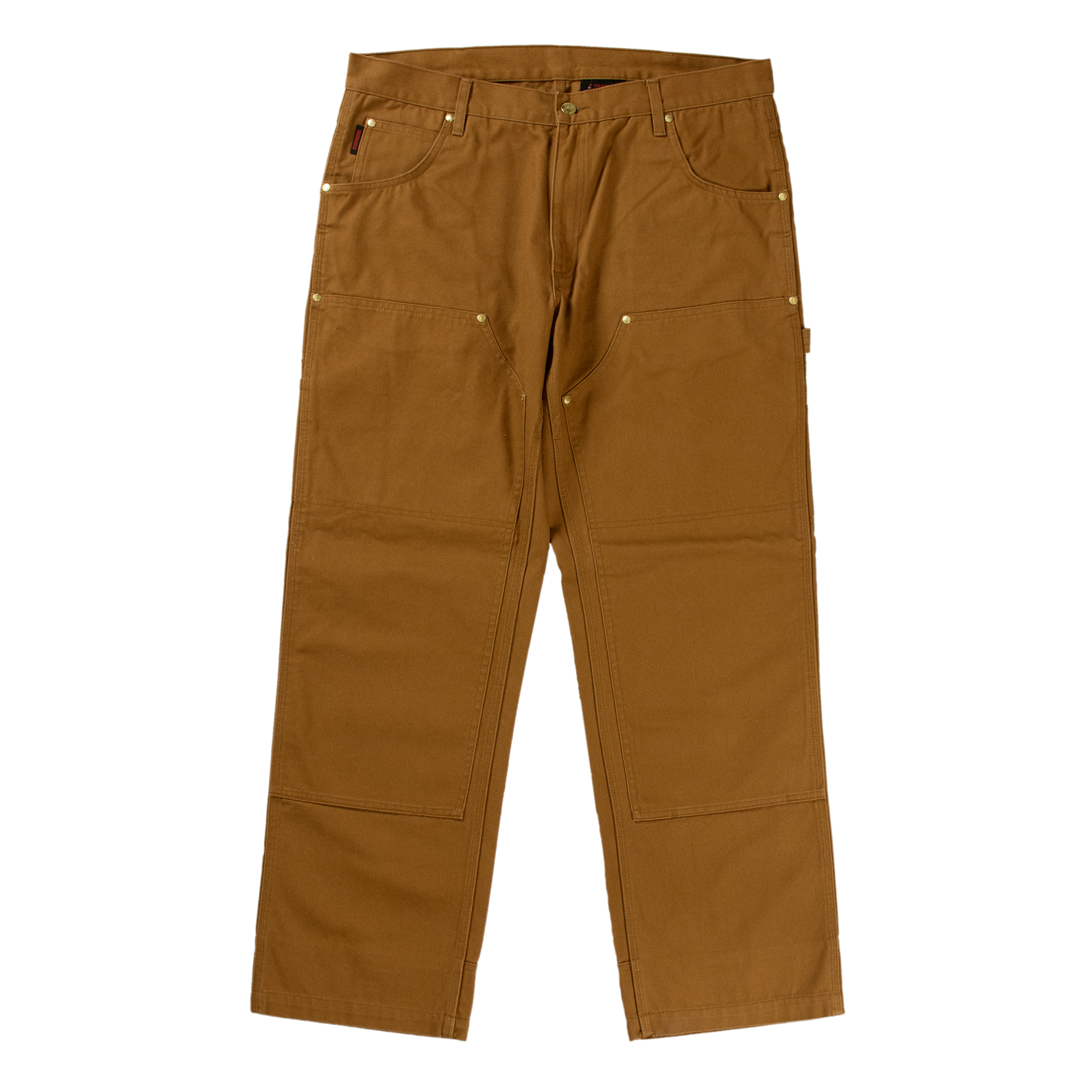 Double Front Work Pant, Waist 36 in, Inseam 32 in, Color Brown