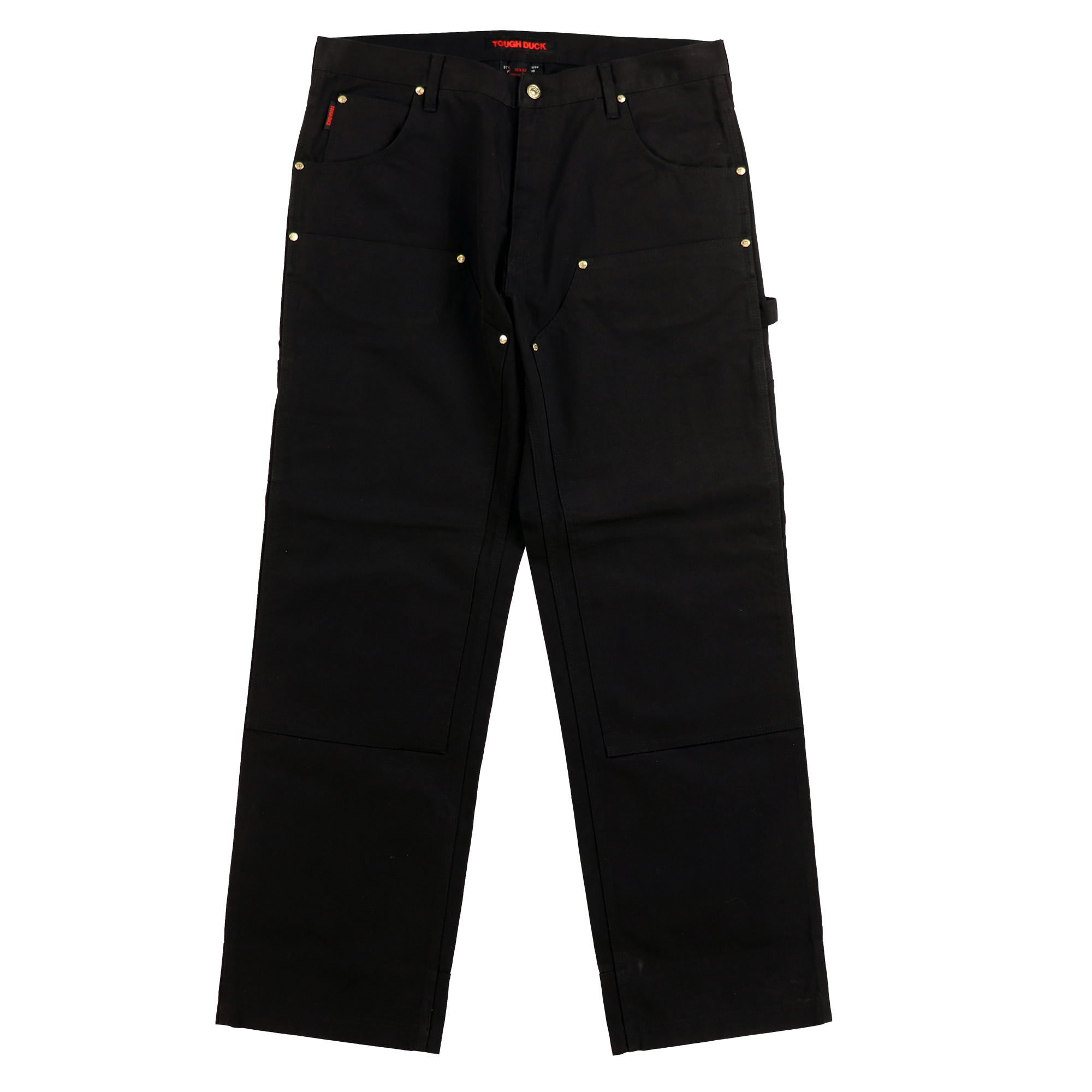 Double Front Work Pant, Waist 38 in, Inseam 34 in, Color Black