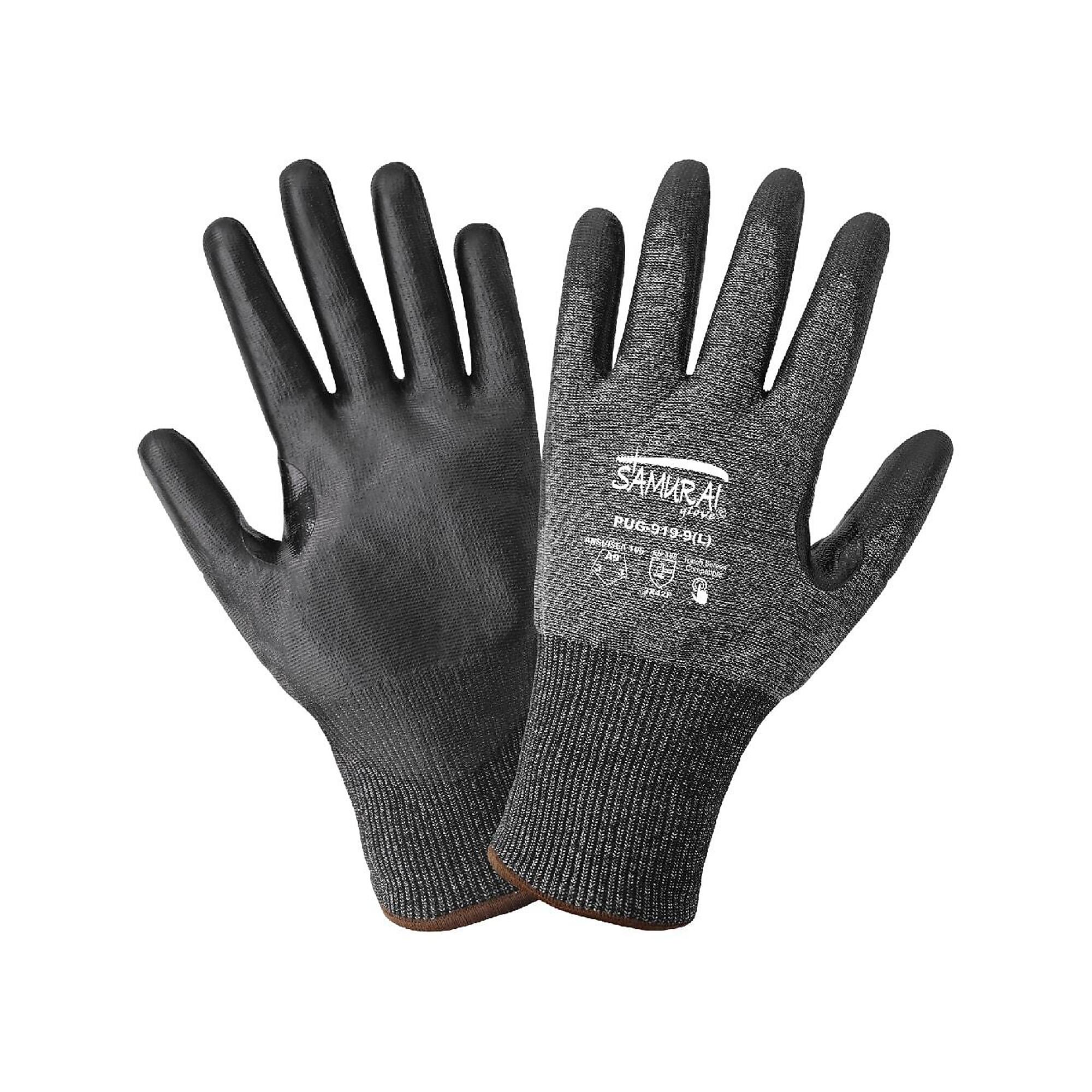 Global Glove 18ga UHMWPE, PU Coated, A9 Cut Resistant Gloves - 12 Pairs