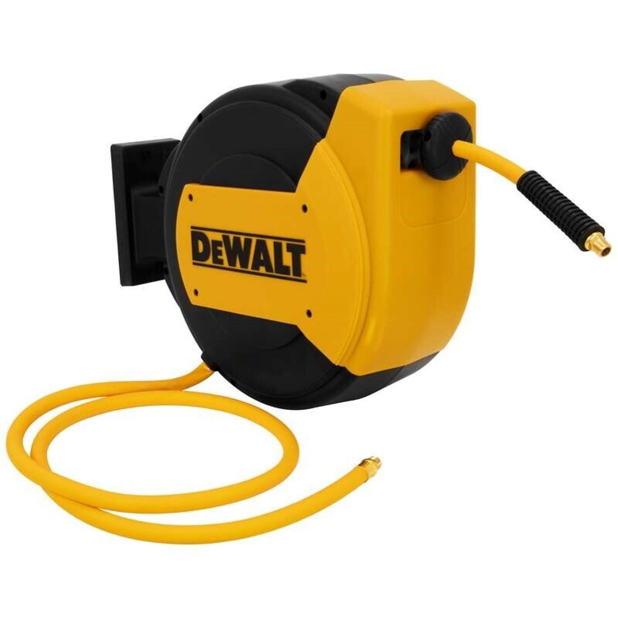 DEWALT Enclosed Hybrid Polymer 3/8 in. x 50 in. Hose Reel with 1/4 in. NPT Fitting