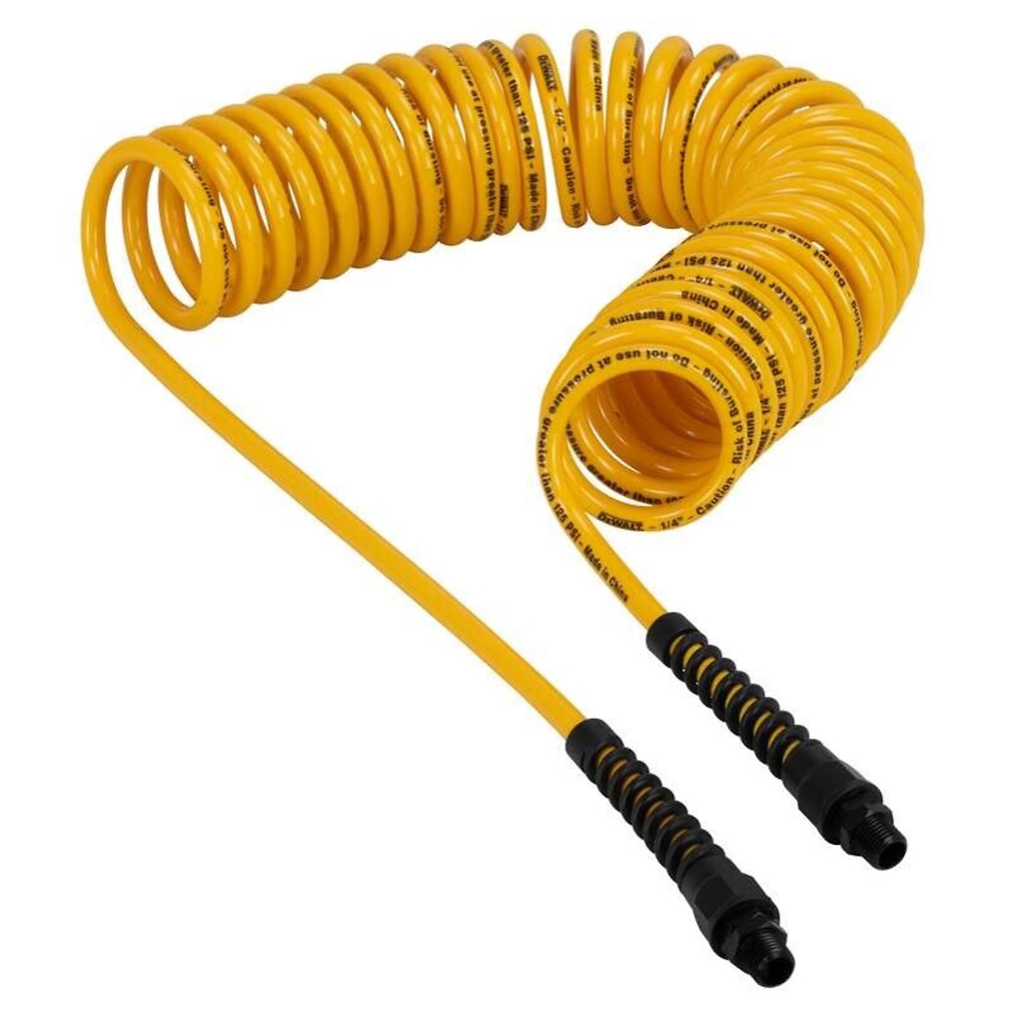 DEWALT, 25ft. 1/4in. MNPT Polyurethane Recoil Hose, Hose Diameter 1/4 in, Hose Length 25 ft, Model# DXCM012-0242