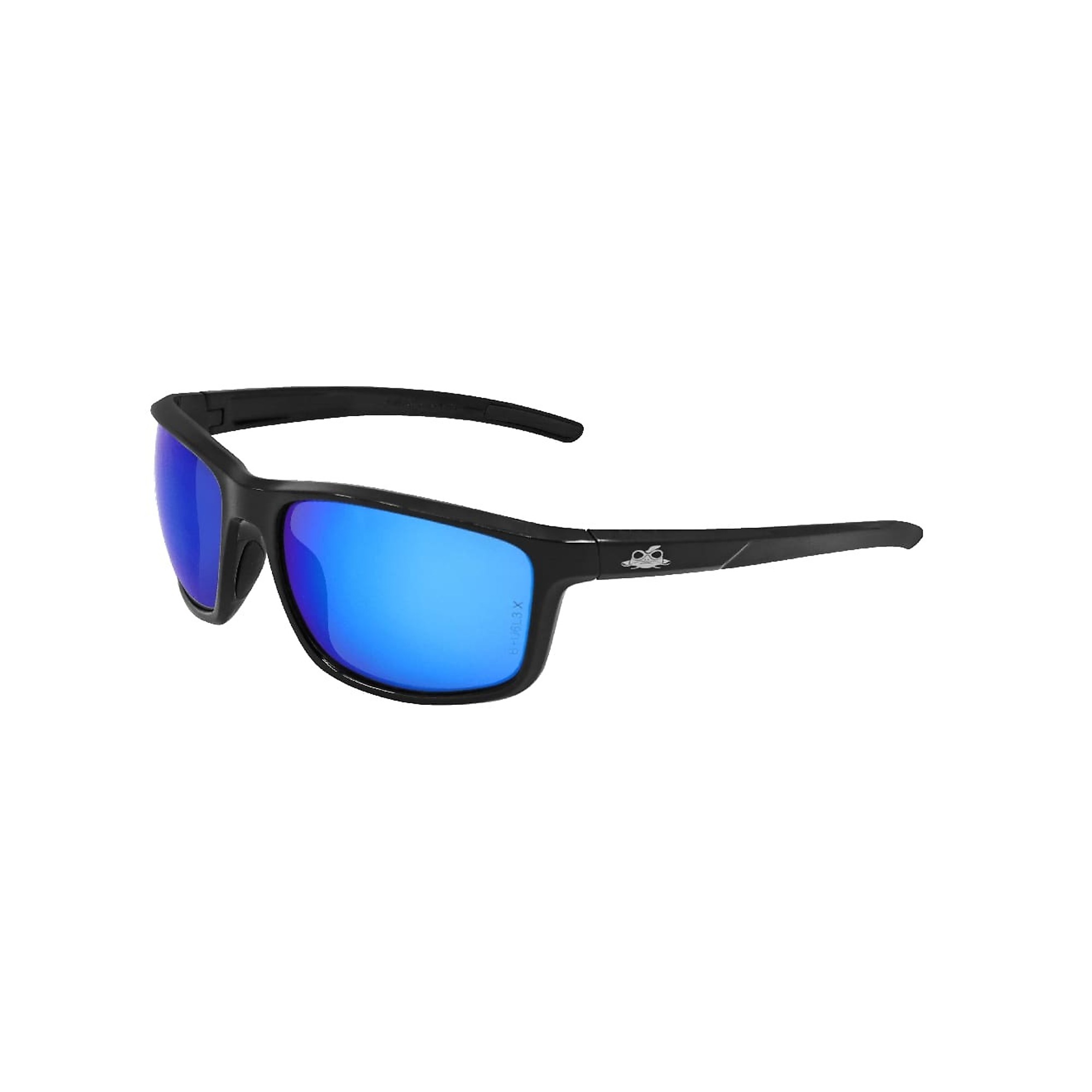 Bullhead Safety Pompano™, Blue Mirror PFT Lens, Black Frame