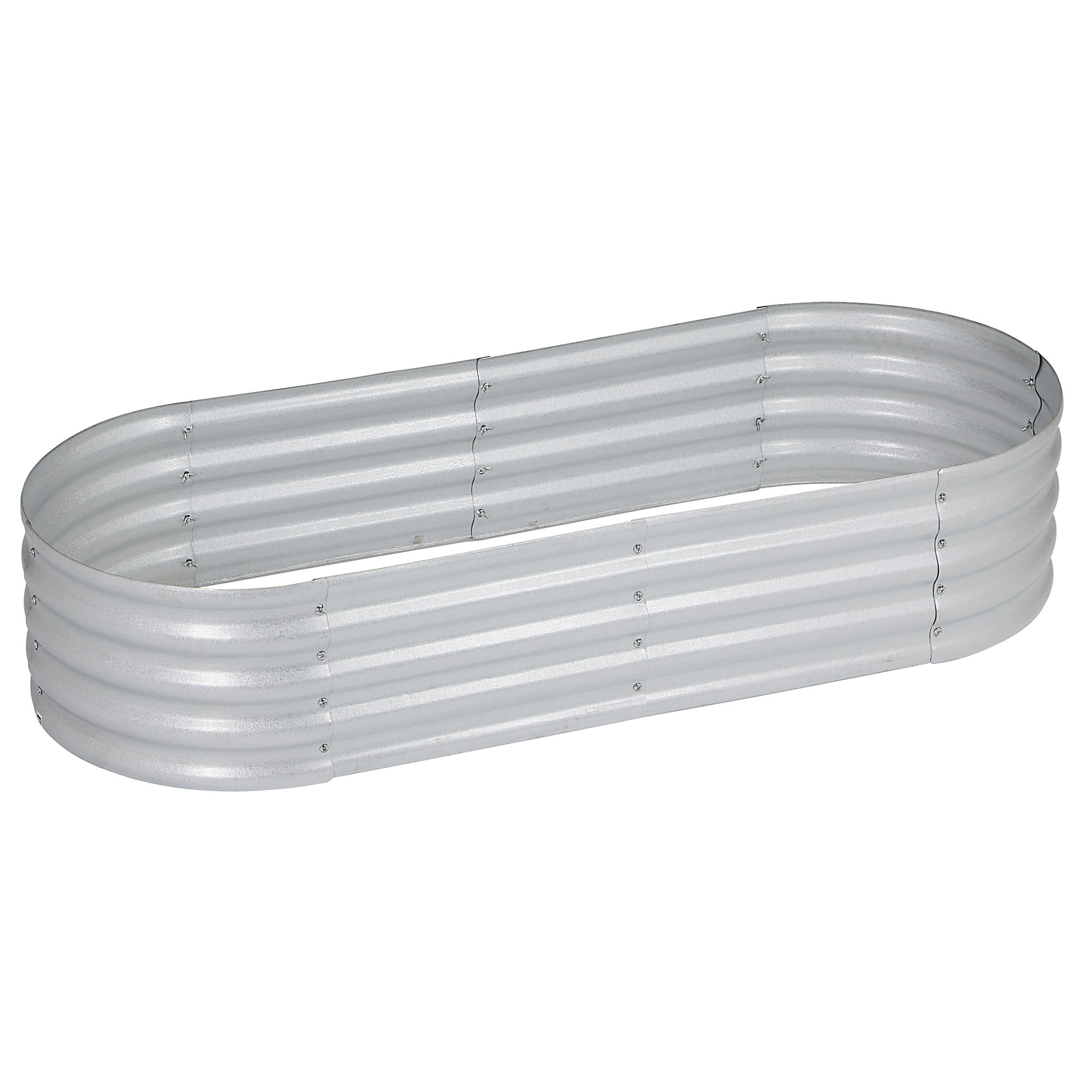 Ironton Galvanized Steel Planter Bed Assembles in Oval or Rectangular Shape, 3.5ft. x 3.5ft. x 1ft.