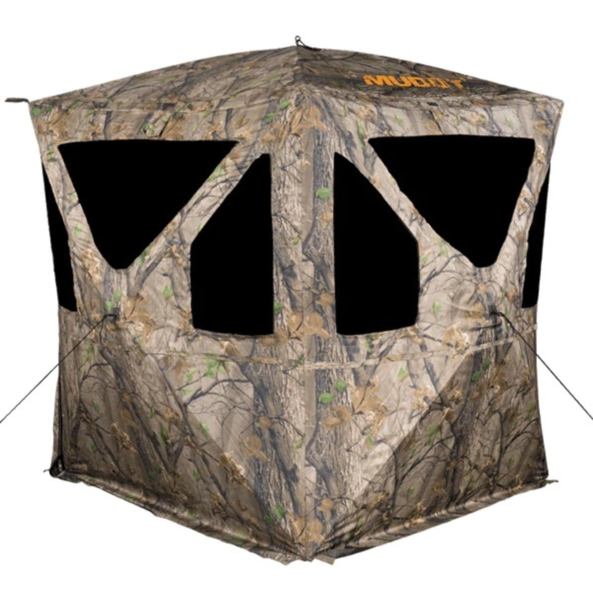 Muddy Ravage Hub Ground Blind - Camouflage, Blacked-Out Interior, Easy Access Door, Model# MUD-MGB0500