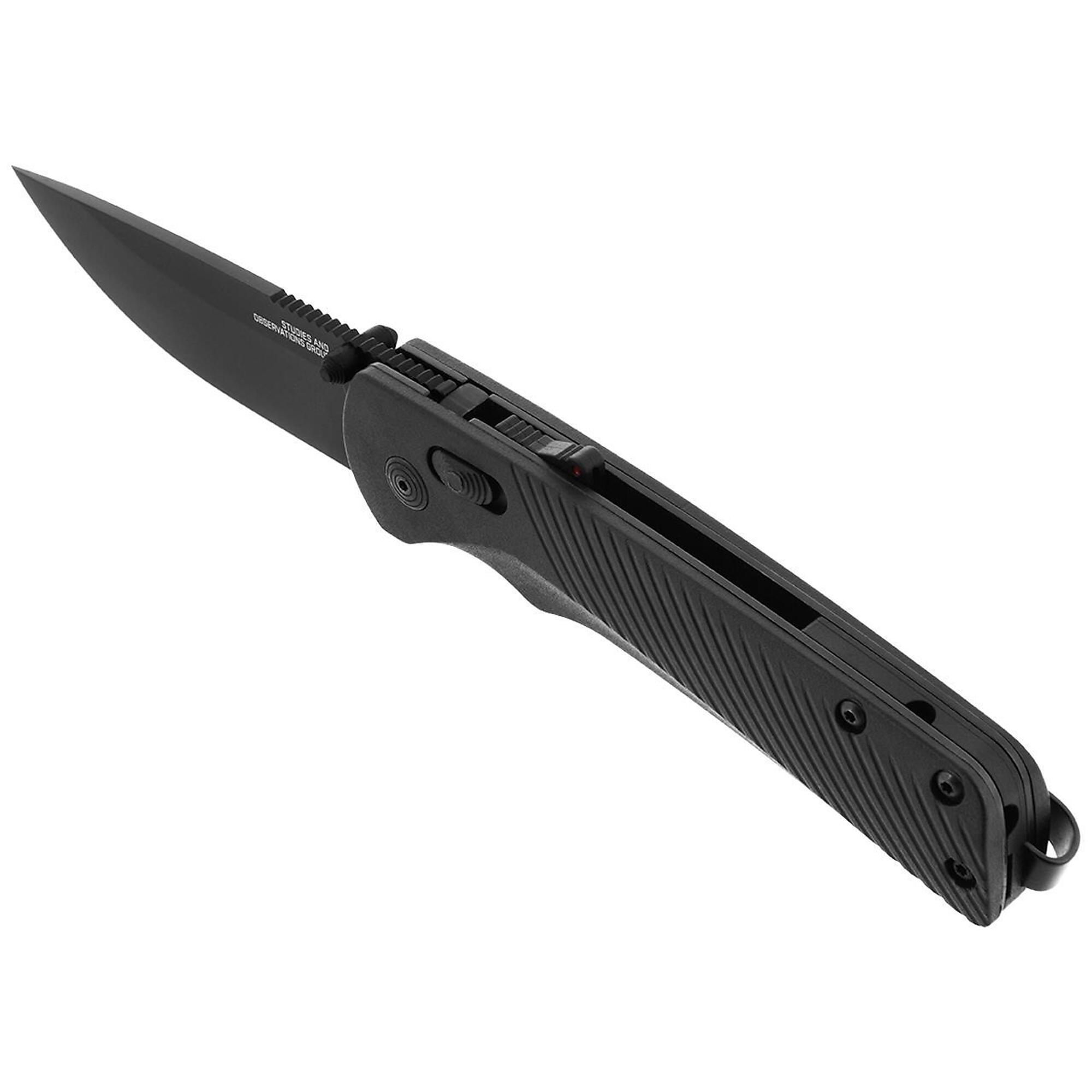 SOG Flash AT Assisted Opening Knife - 3.5in. Partially Serrated D2 Steel Blade, Ambidextrous AT-XR Lock, Ergonomic Handle, Black, Model# SOG-11-18-02-41