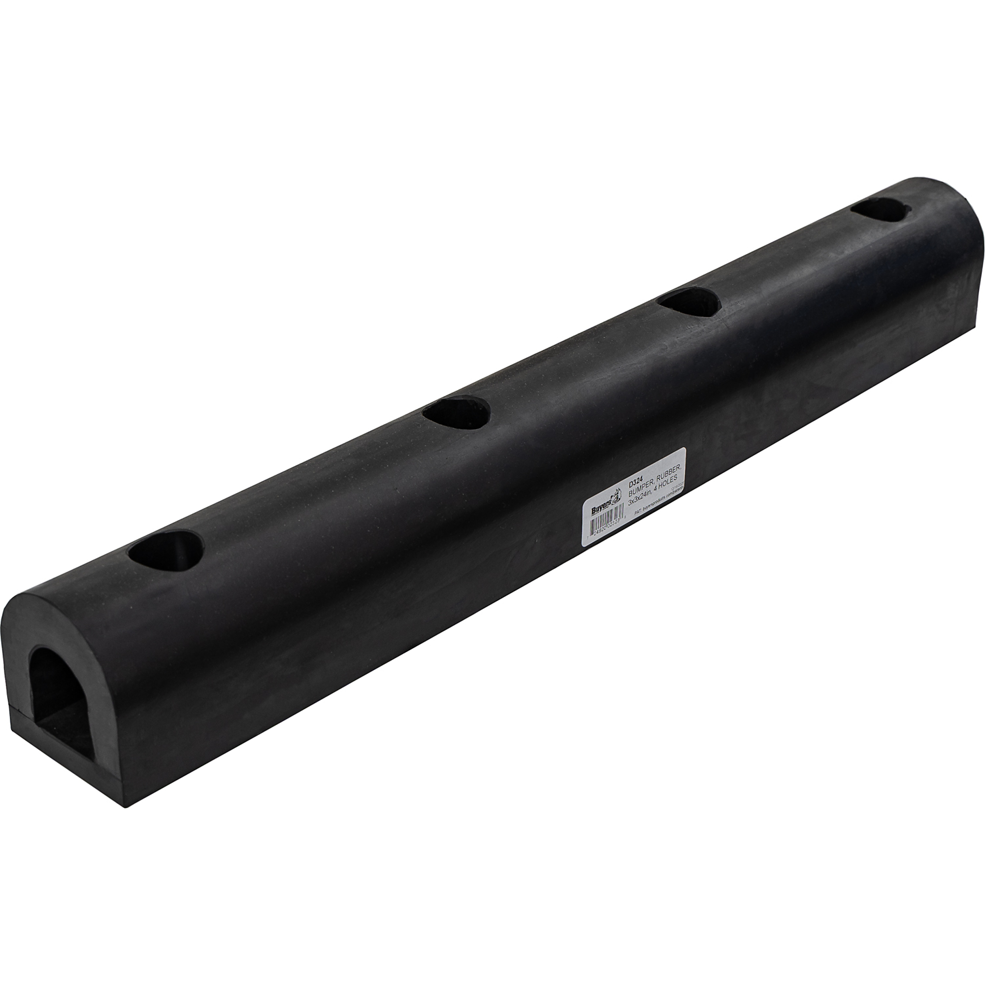 Buyers Products, Extruded Rubber D-Shaped Bumper, Length 24 in, Model# D324