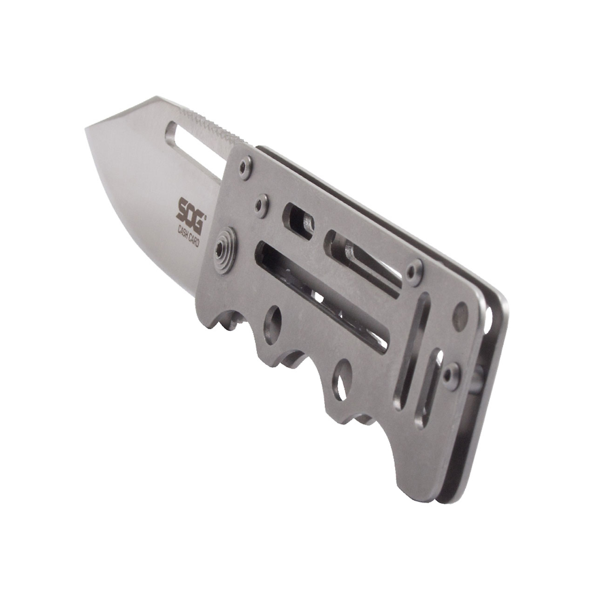 SOG Cashcard Knife - Silver, Full-Metal Construction, Model# SOG-EZ1-CP