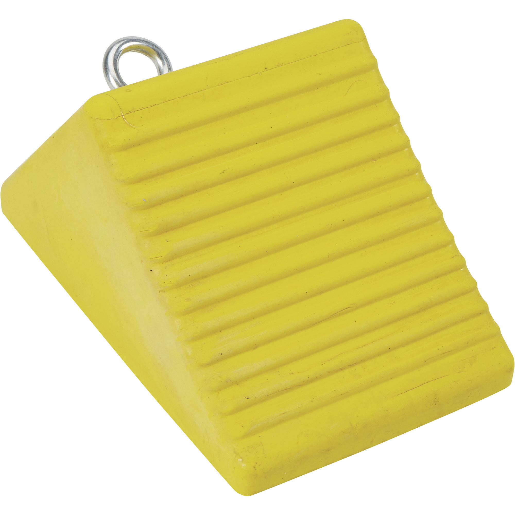 Ironton Rubber Wheel Chock with Eyebolt, 8in.L x 5in.W x 4in.H, Heavy-Duty Tire Stop