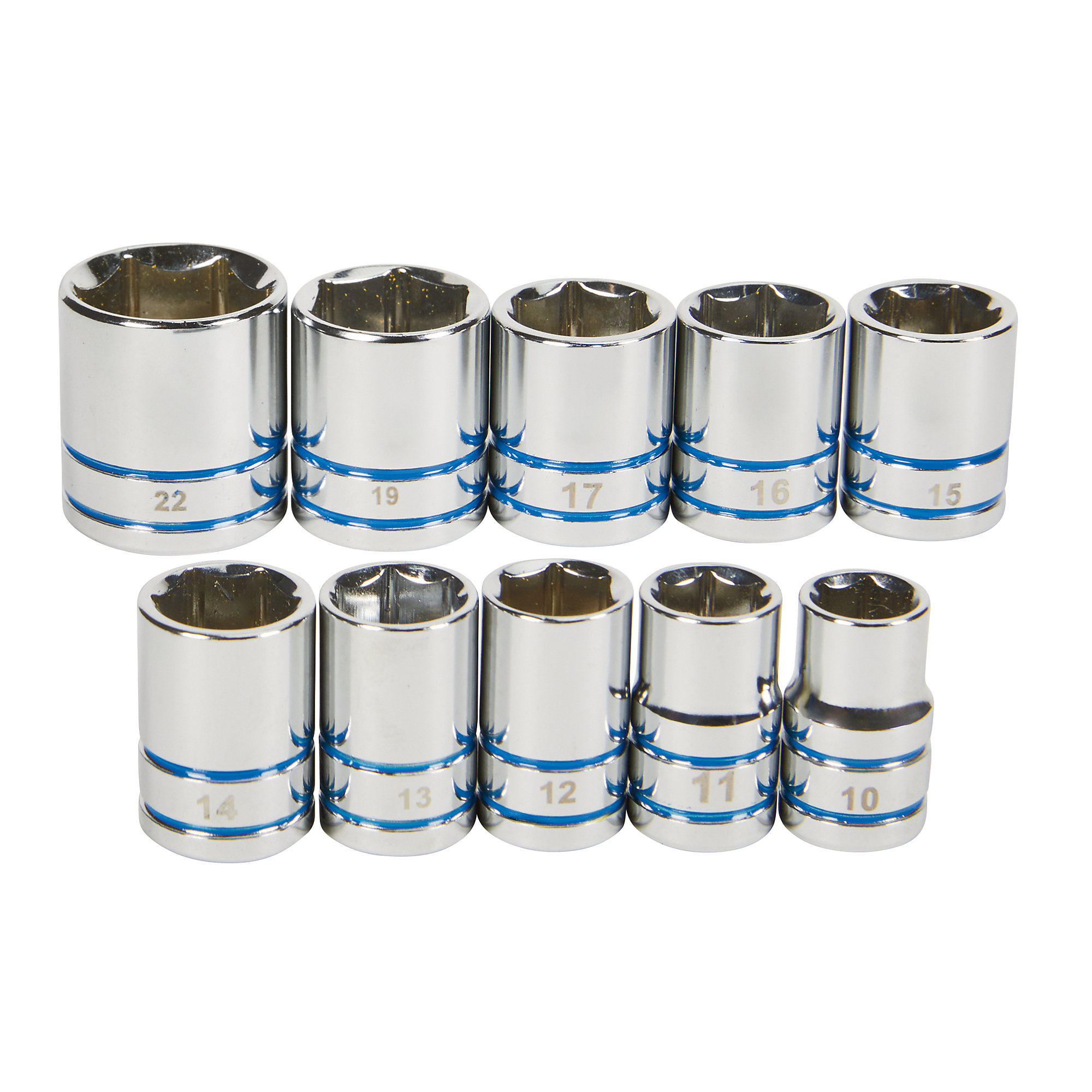 Klutch 3/8in.-Drive Socket Set, Metric, 10-Pc.