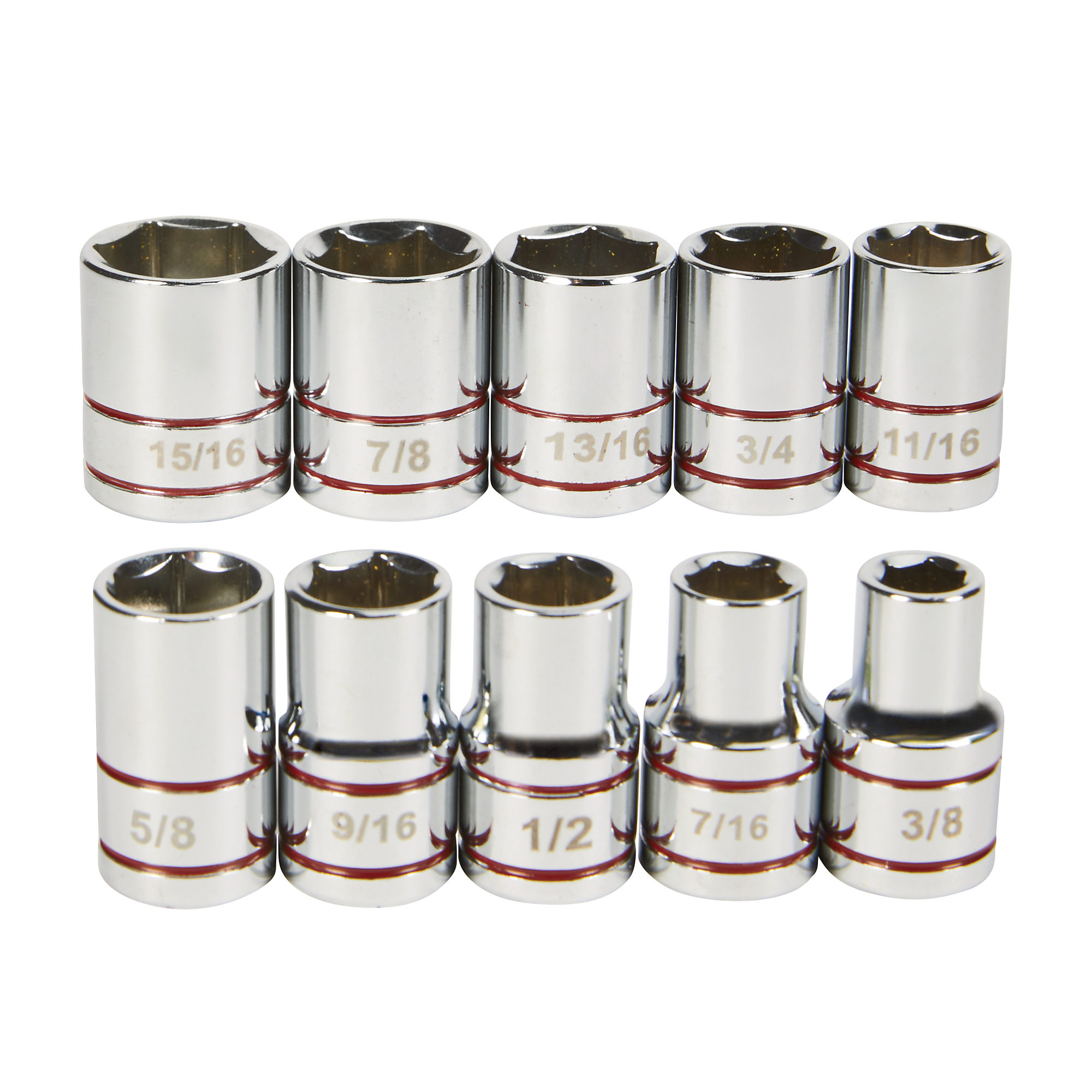 Klutch 1/2in.-Drive Socket Set, SAE, 10-Pc.