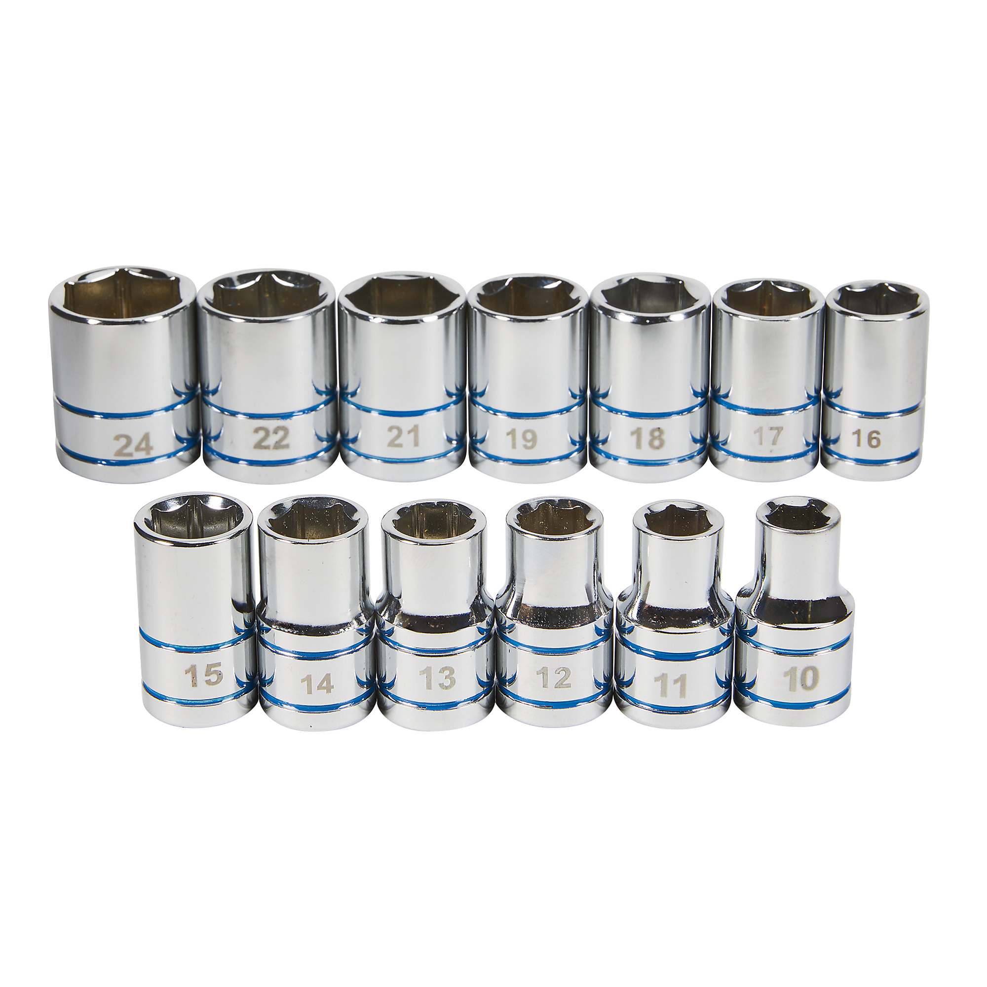 Klutch 1/2in.-Drive Socket Set, Metric, 13-Pc.
