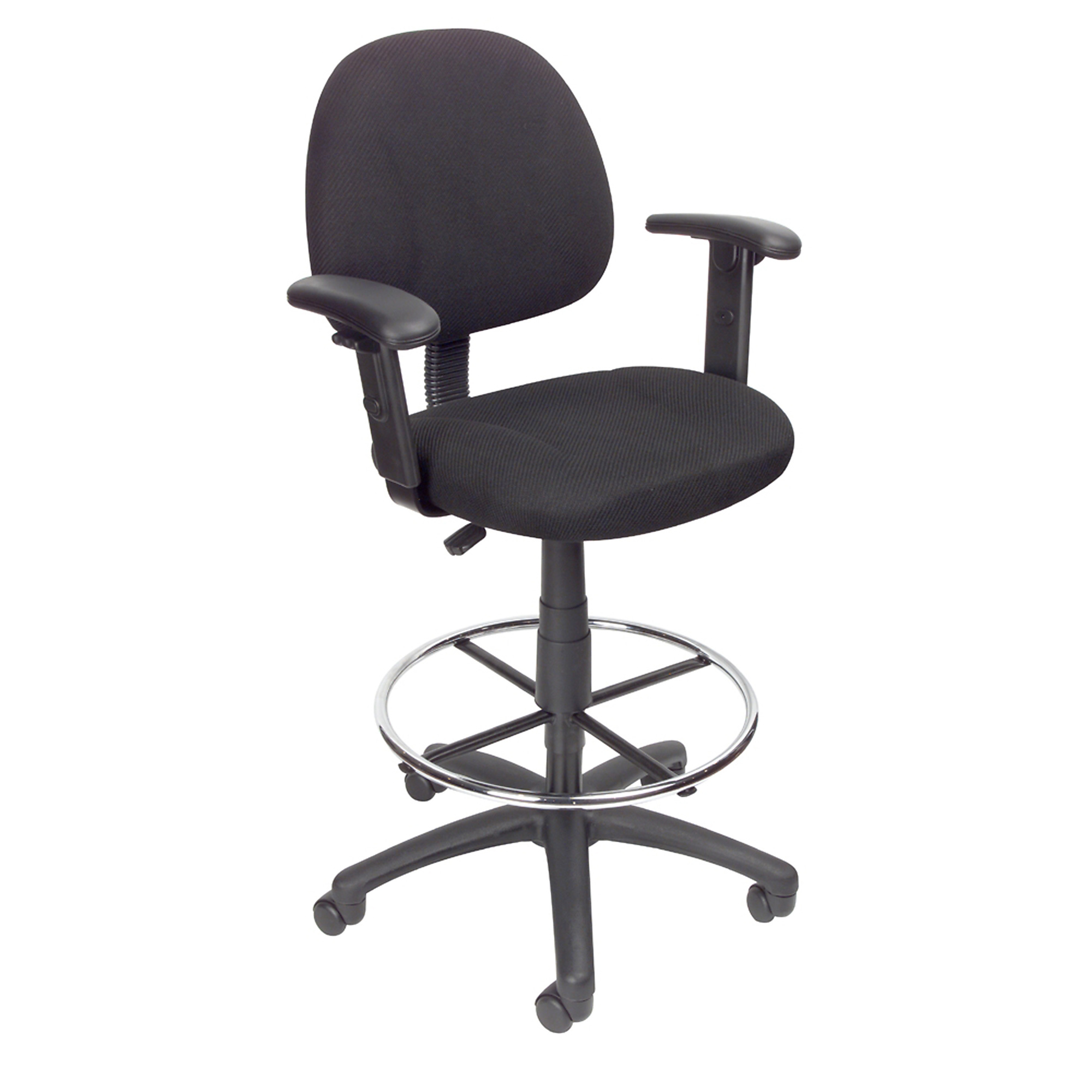 Norstar BOSS, Drafting Stool W/Footring arms., Included (qty.) 1 Model# B1616-BK