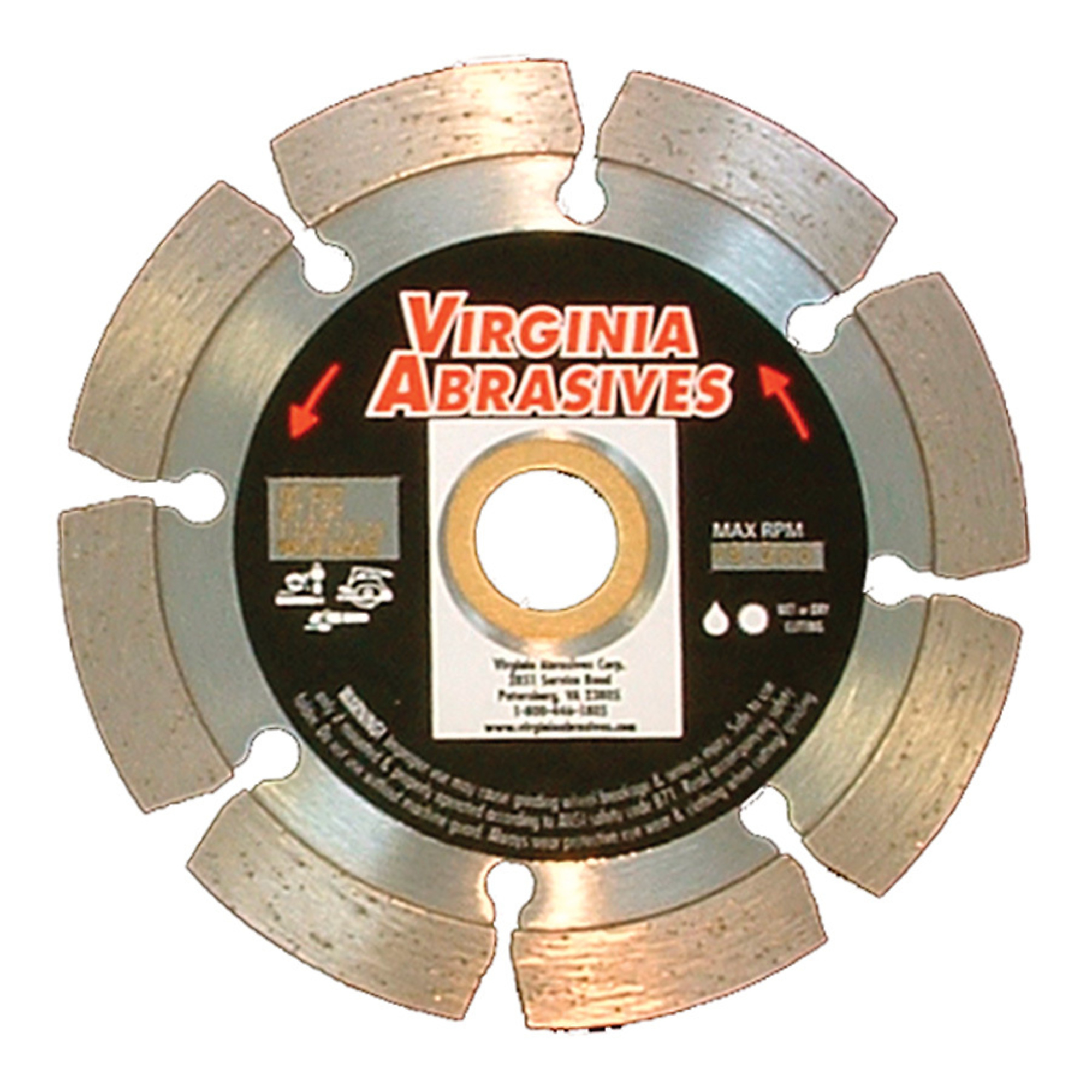 Virginia Abrasives Diamond Saw BLADE 4.5in. x 0.25in., Premium Tuck