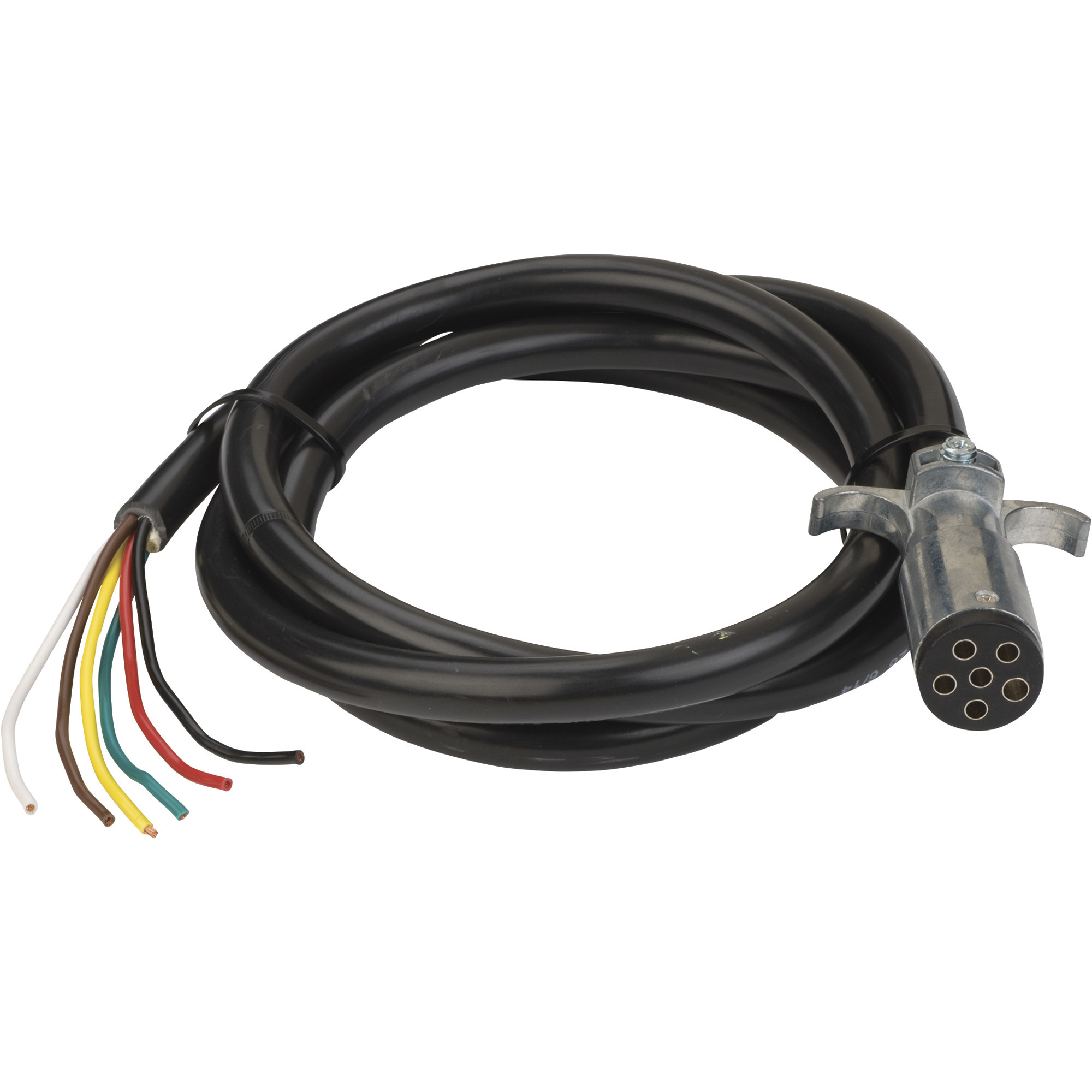 Hopkins Towing Solutions 6 Round Connector with Jacketed Cable, 8ft., Model# 20136