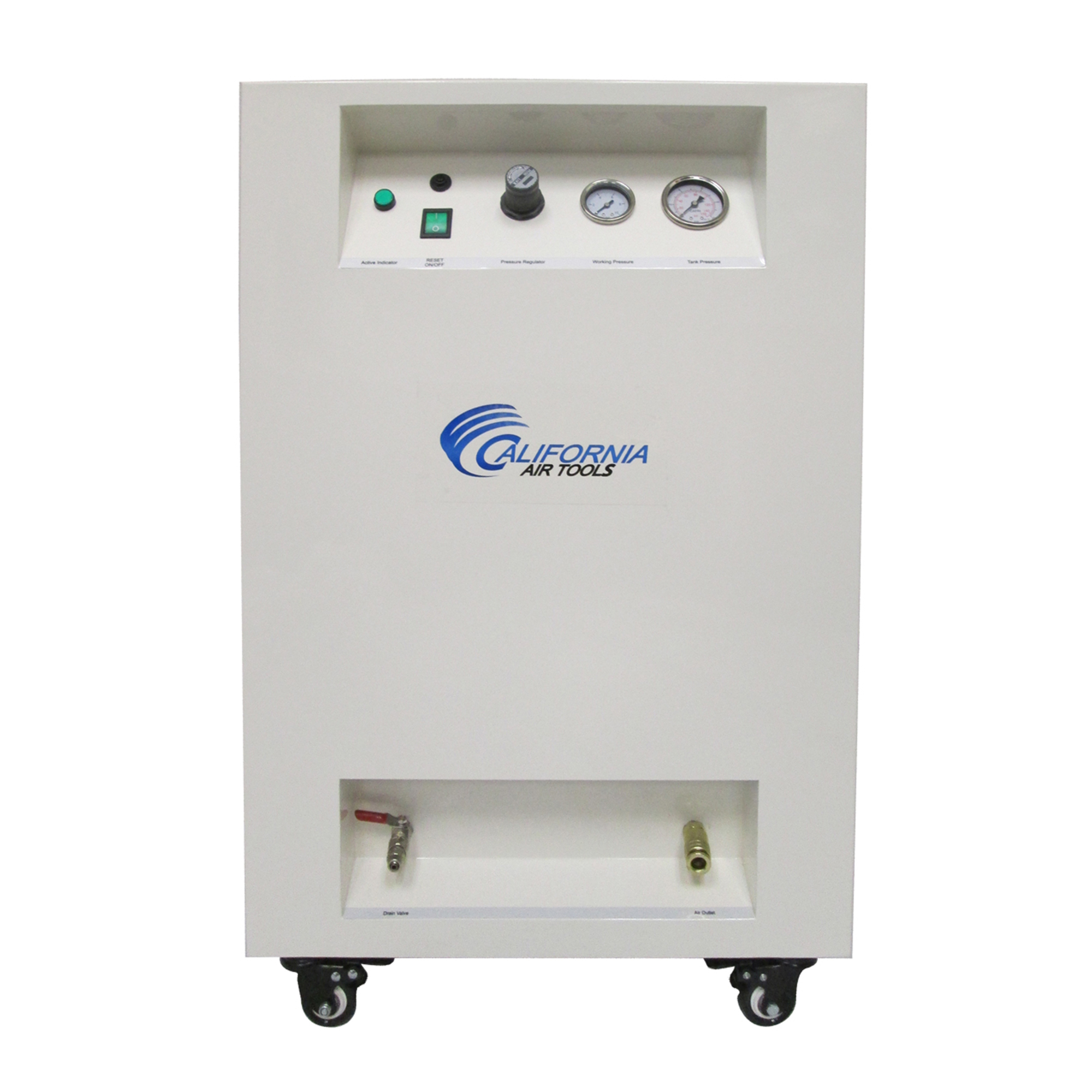 California Air Tools, Soundproof Cabinet w/ Automatic Drain, Horsepower 1 HP, Air Tank Size 8 Gal, Volts 110 Model# 8010SPCAD
