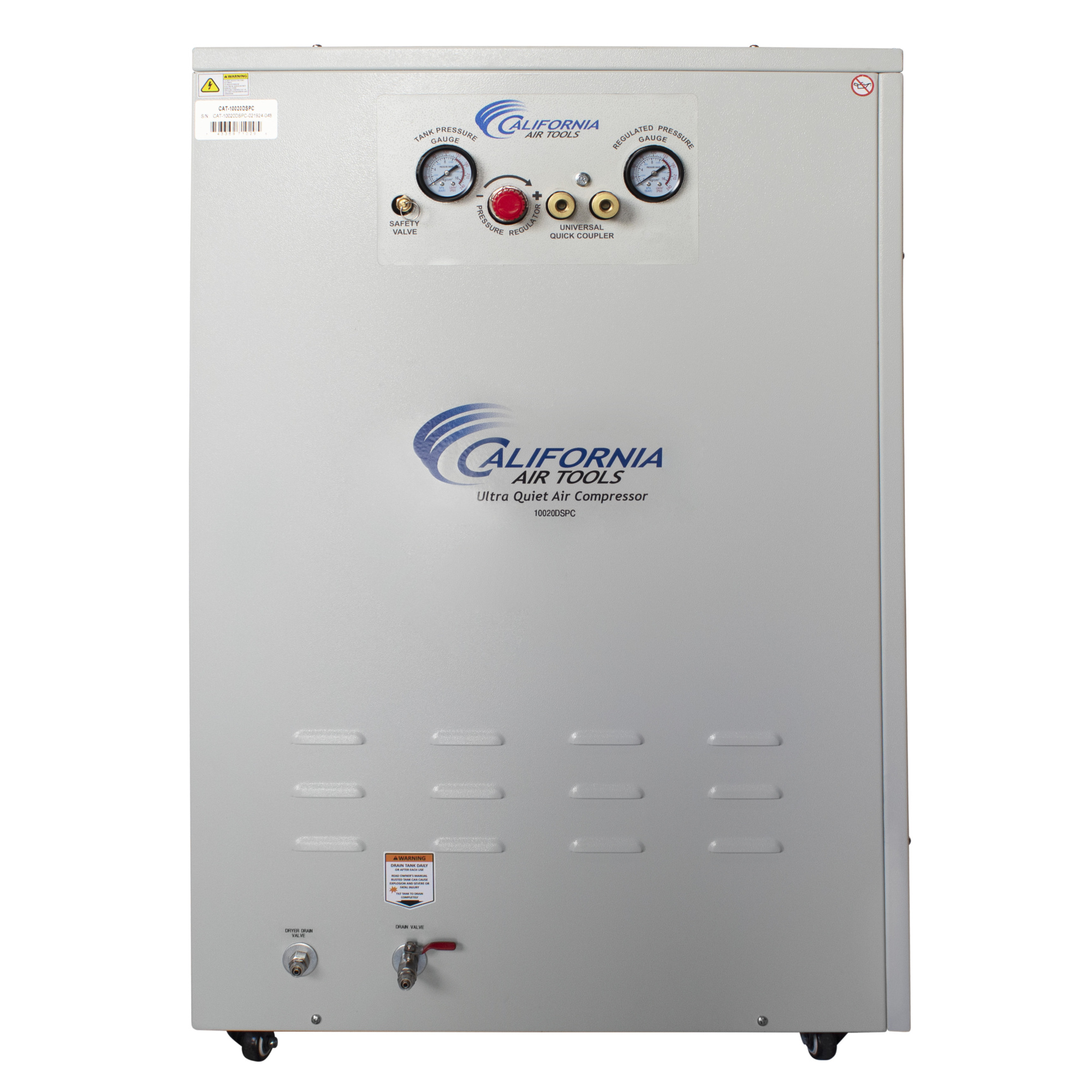 California Air Tools, 10 Gal 2 Hp Soundproof Cabinet with Air Dryer, Model# 10020DSPC
