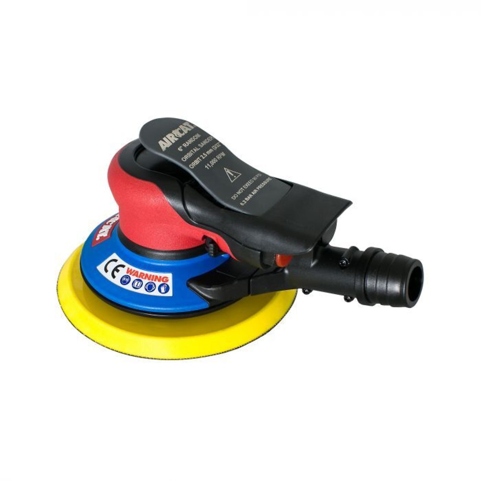 AirCat, SELF VAC ORBITAL PALM SANDER, Max. Speed 11000 OPM, Pad Diameter 6 in, Air Inlet Size 1/4 in, Model# 6700-6-332SV