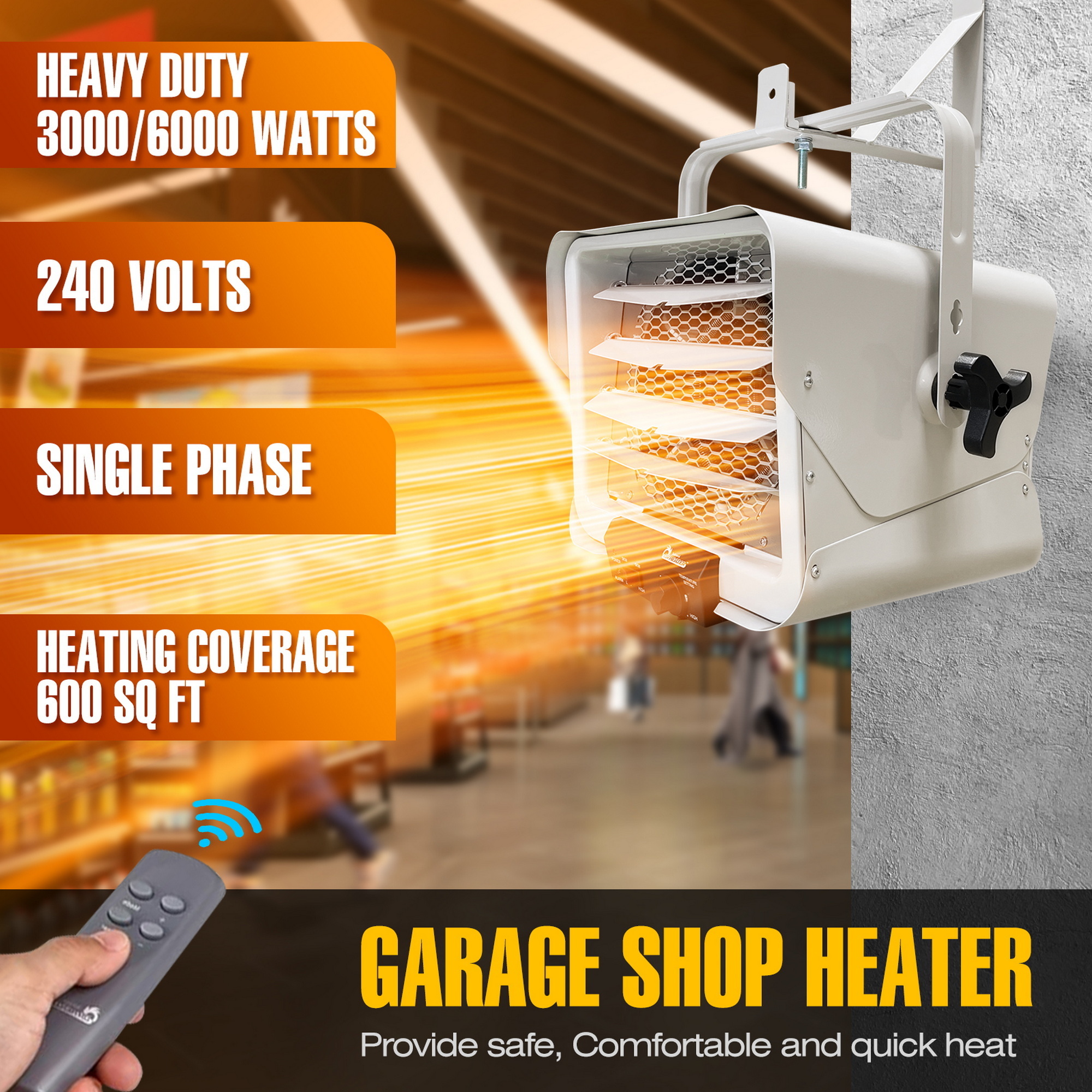 Dr. Infrared Heater, Shop Garage Commercial Heater, 3000 or 6000