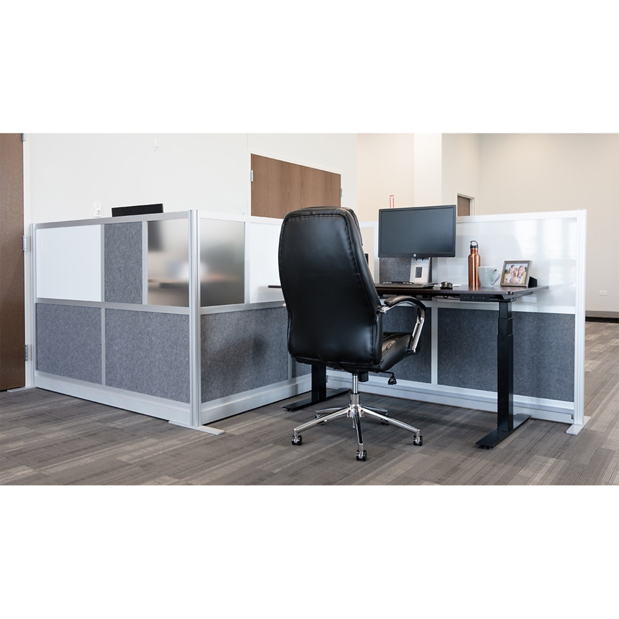 Luxor, Mod Wall Divider Sys Gry Frame70 x 48 Starter Wall, Material Polypropylene/PET polyester fabric, Height 70 in, Width 48 in, Model# MW-7048-FWCG