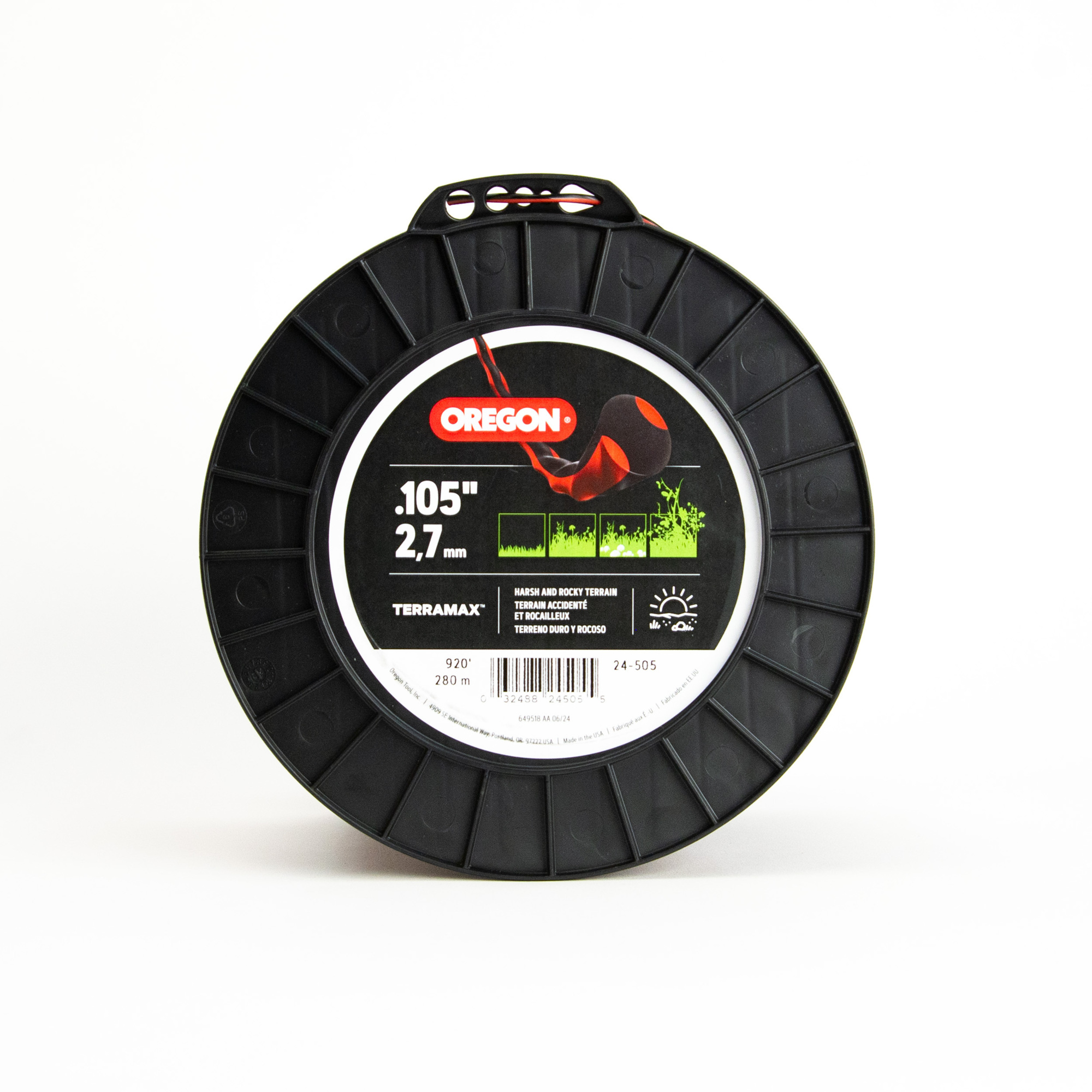Oregon, TerraMax Oval Twist High Performance Trimmer Line, Line Diameter 0.105 in, Line Length 920 ft, Model# 24-505