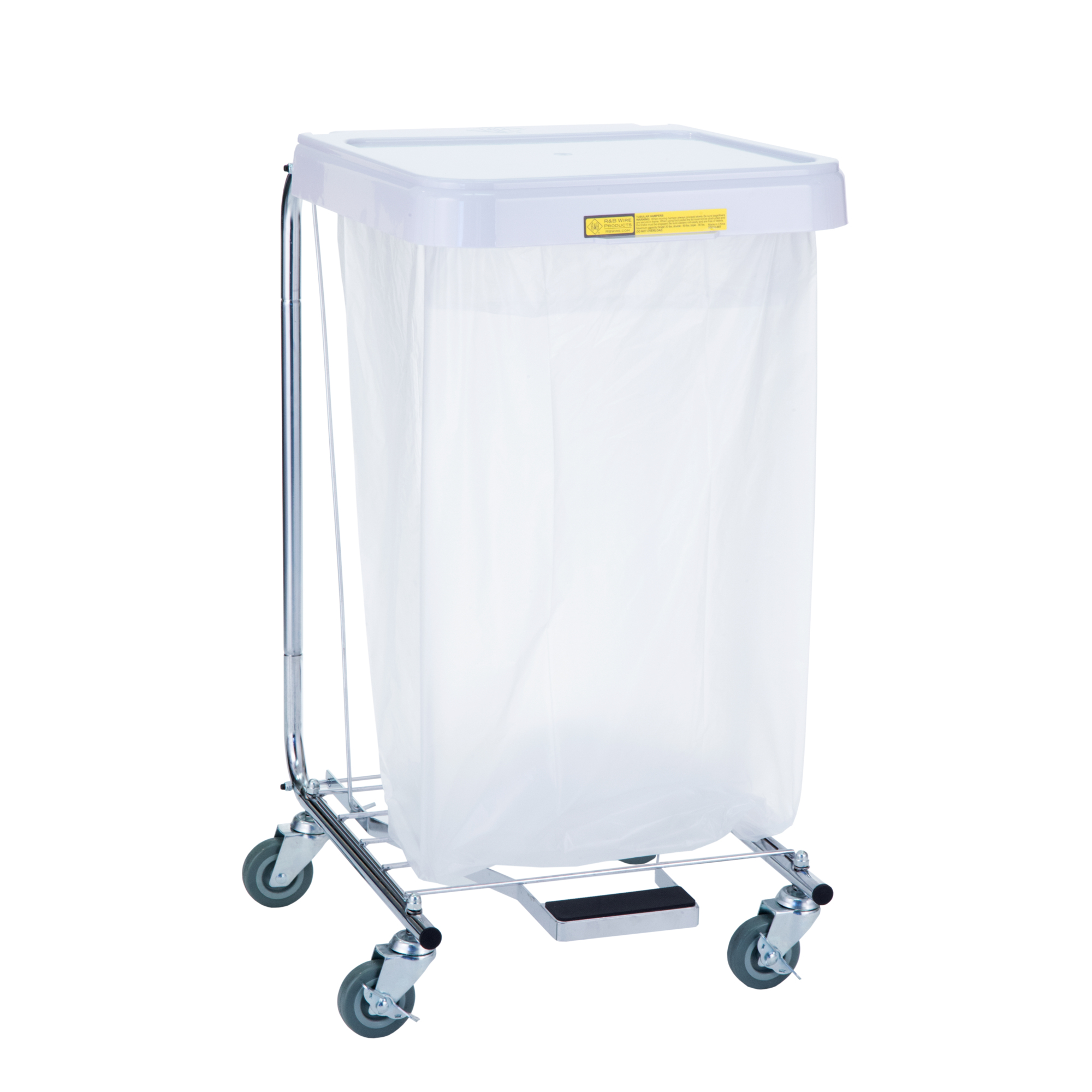R&B Wire Products, Inc., Single Medium Duty Hamper w/ Foot Pedal, 32in. High, Load Capacity 50 lb, Material Alloy Steel, Model# 692/32