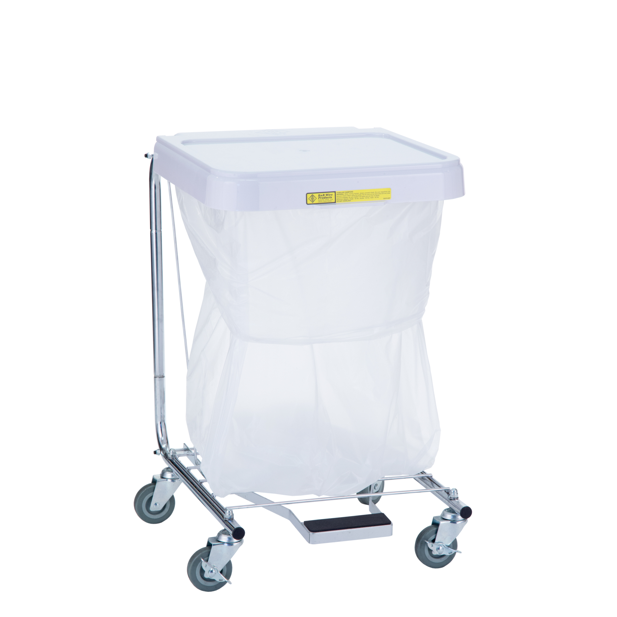 R&B Wire Products, Inc., Single Medium Duty Hamper w/ Foot Pedal, 28in. High, Load Capacity 50 lb, Material Alloy Steel, Model# 692/28