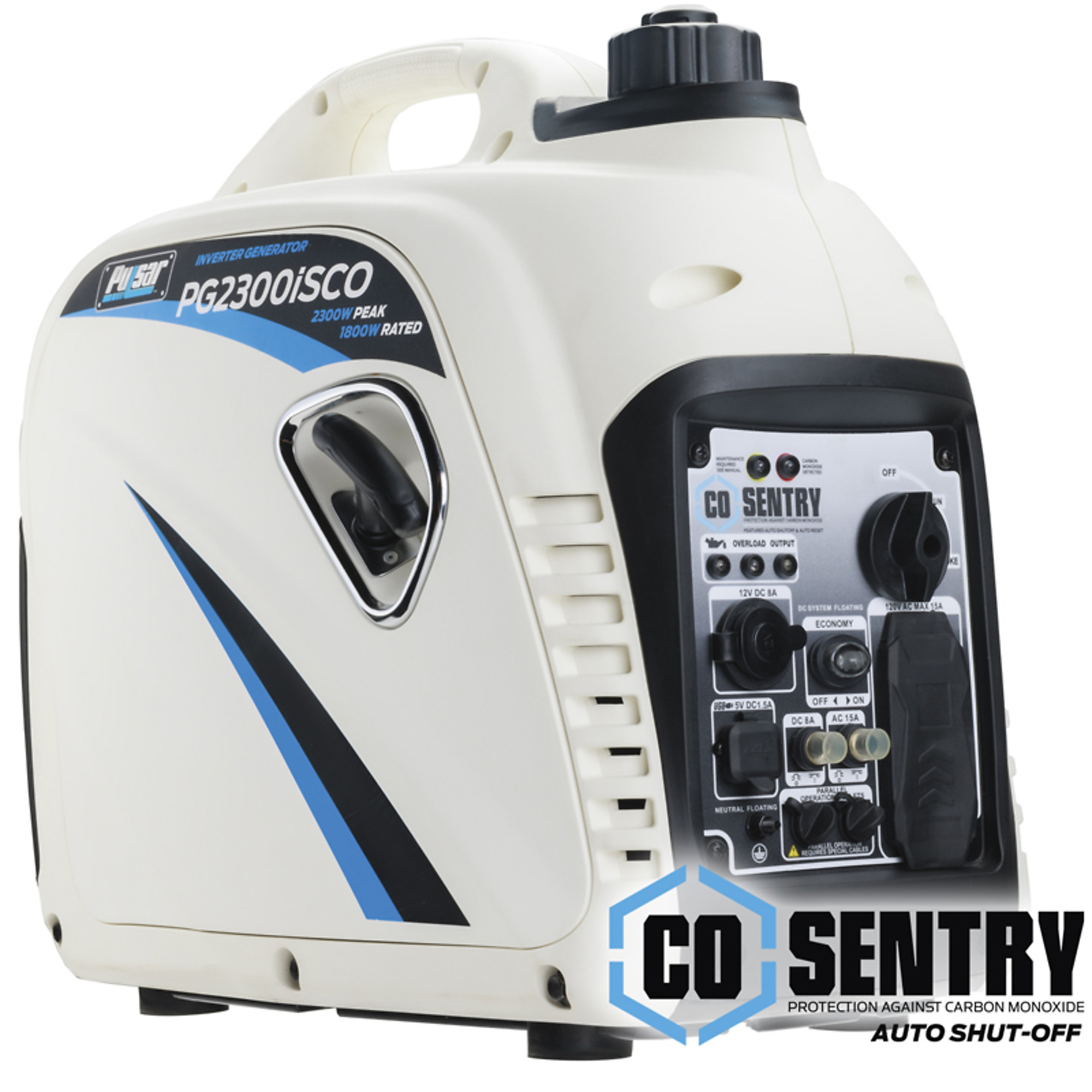 Pulsar Quiet Portable Inverter Generator — 2300 Watts, 80cc, Gasoline Powered, CARB Compliant, Model# PG2300ISCO