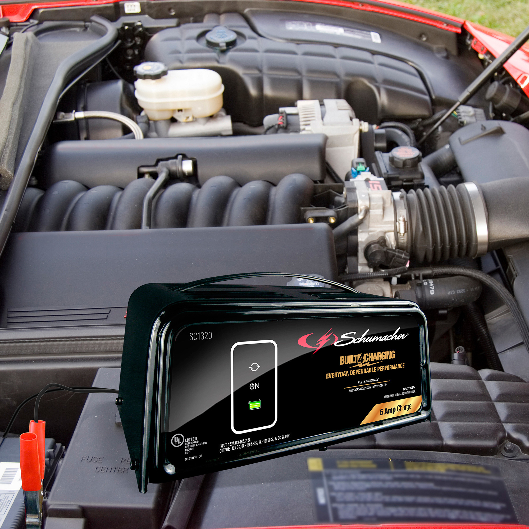Schumacher Battery Charger/Trickle Charger/Desulfator, 6/12 Volt, 6 Amp, Model# SC1320