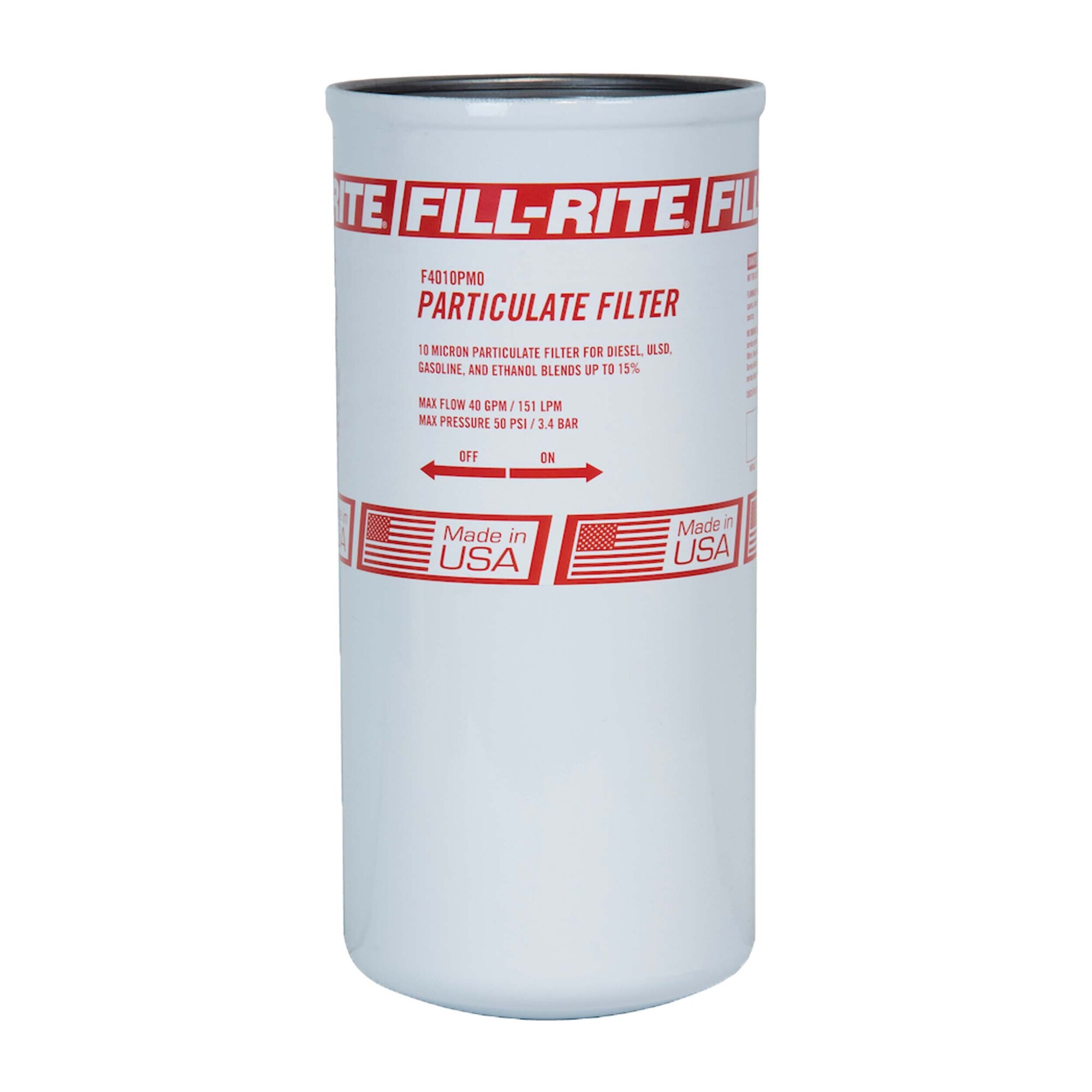 Fill-Rite, 10 Micron Particulate Filter, Diameter 1.5 in, Height 10.9 in, Model# F4010PM0