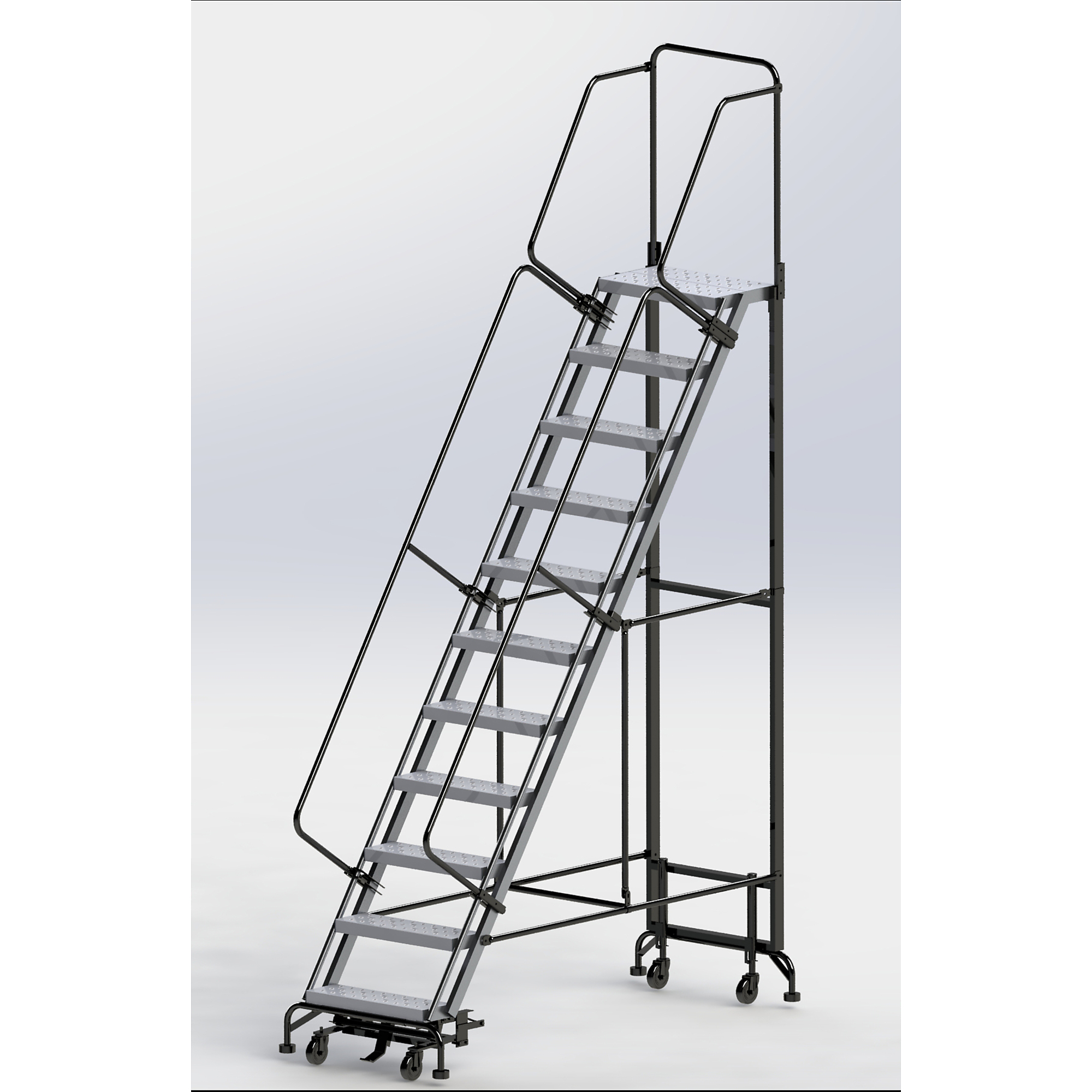 Ballymore, 11 Step Hybrid Ladder 24in. W Alumn. Steps, Overall Height 146 in, Steps 11 Material Carbon Steel, Model# HY-LA-113214P