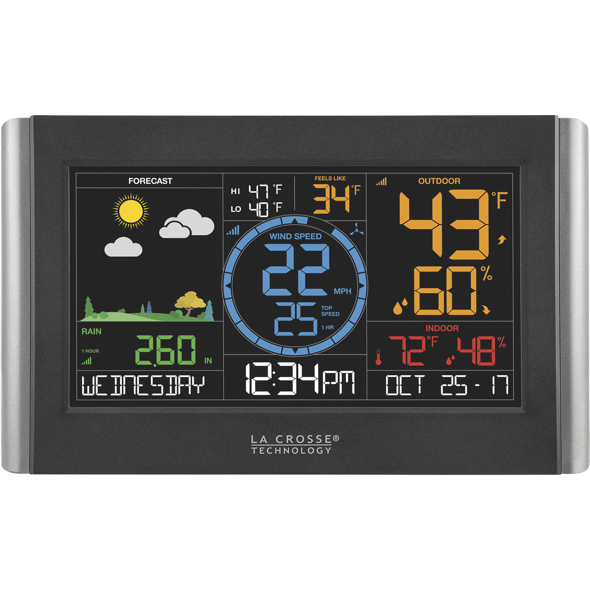 Temp Minder Rain Gauge W/ Indoor Outdoor Temperature Weather Station  Digital LCD