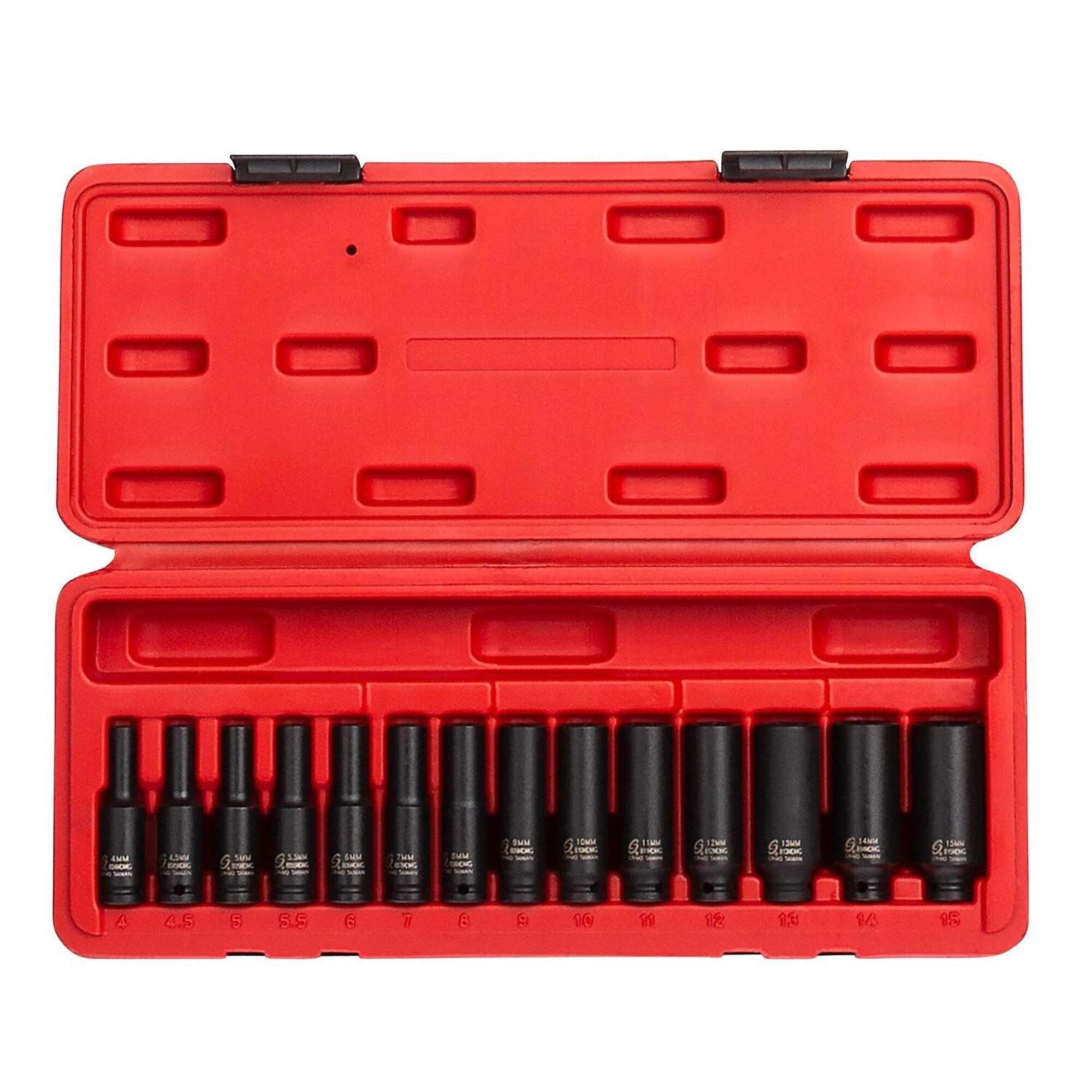 Sunex Tools Metric 6-Point Deep Impact Socket Set — 1/4in. Drive, 14 Pcs, CR-MO Alloy Steel, Model# 1831