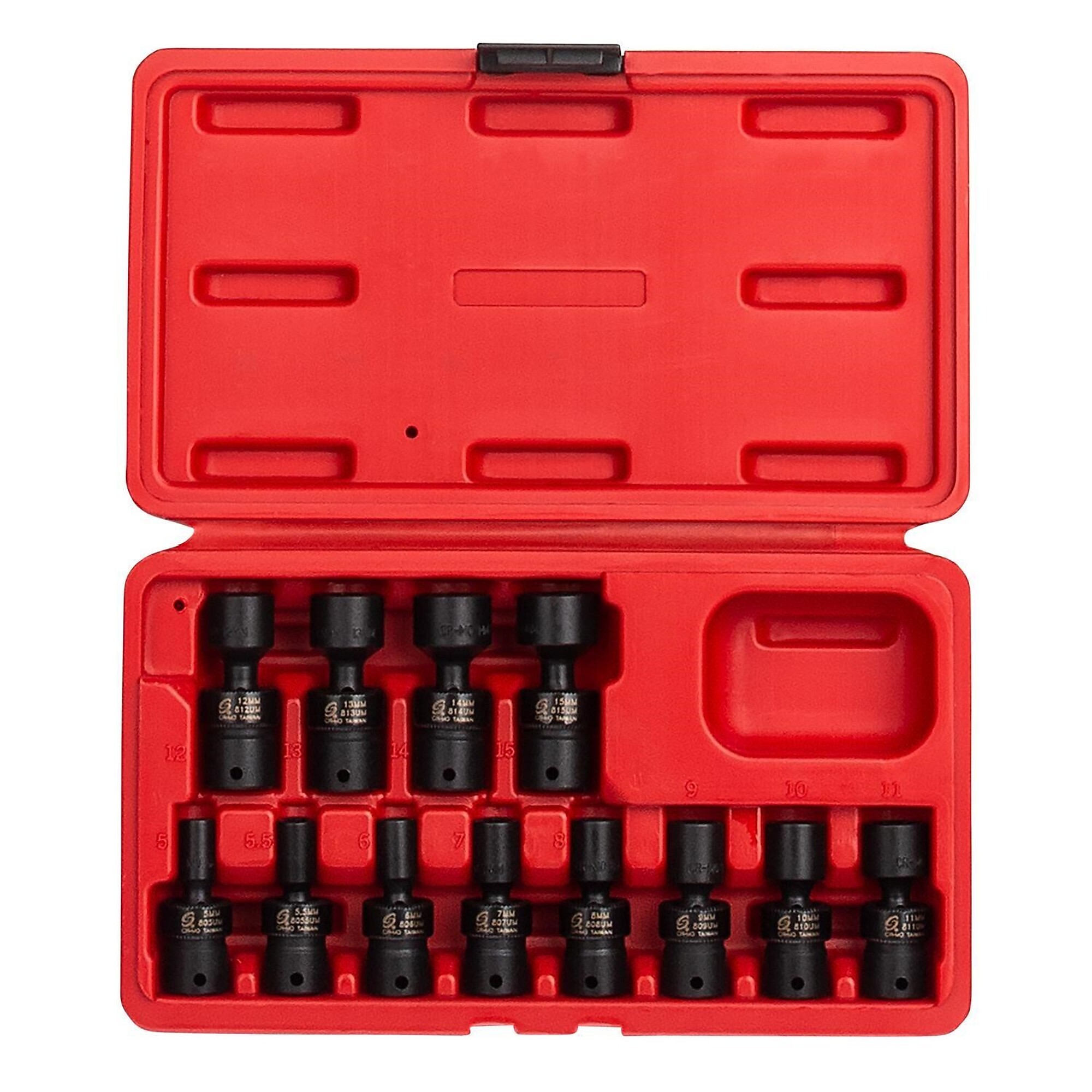 Sunex Tools Metric 6-Point Impact Socket Set — 1/4in. Standard/Universal, 12-Piece, Model# 1814
