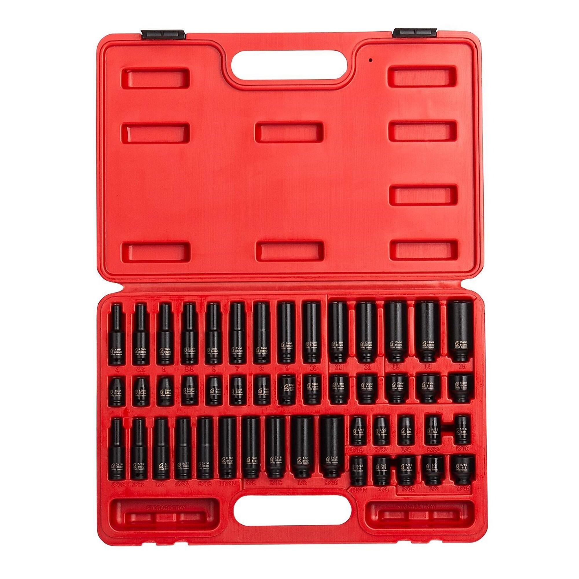 Sunex Tools Impact Socket Set — 1/4in. SAE/Metric, 6-Point, Standard/Deep, 48-Piece, Model# 1848