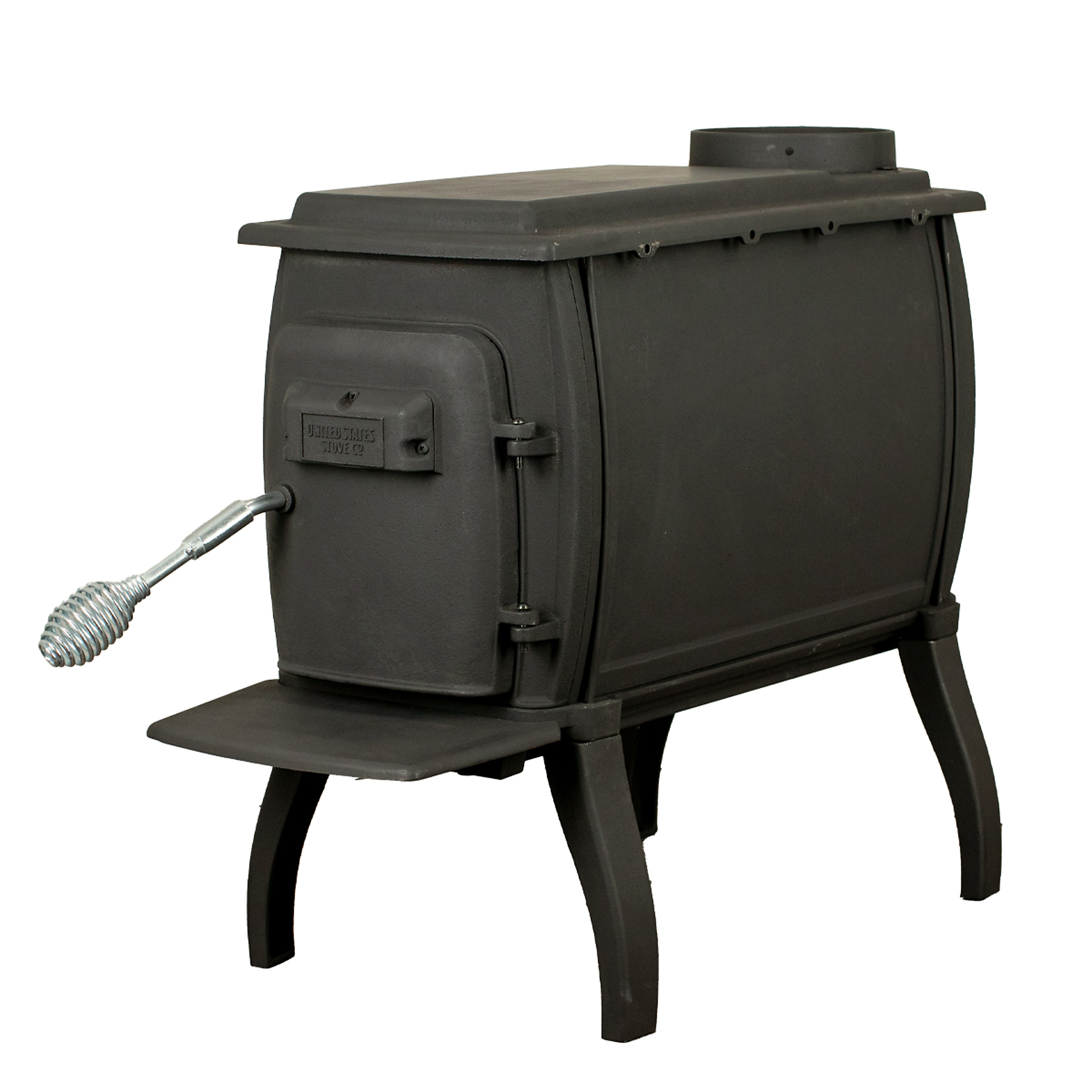 US Stove Company, US Stove 900 Sq. Ft. Wood Stove Basic, Heat Output 54000 Btu/hour, Heating Capability 900 ft², Color Family Black, Model# US1261E