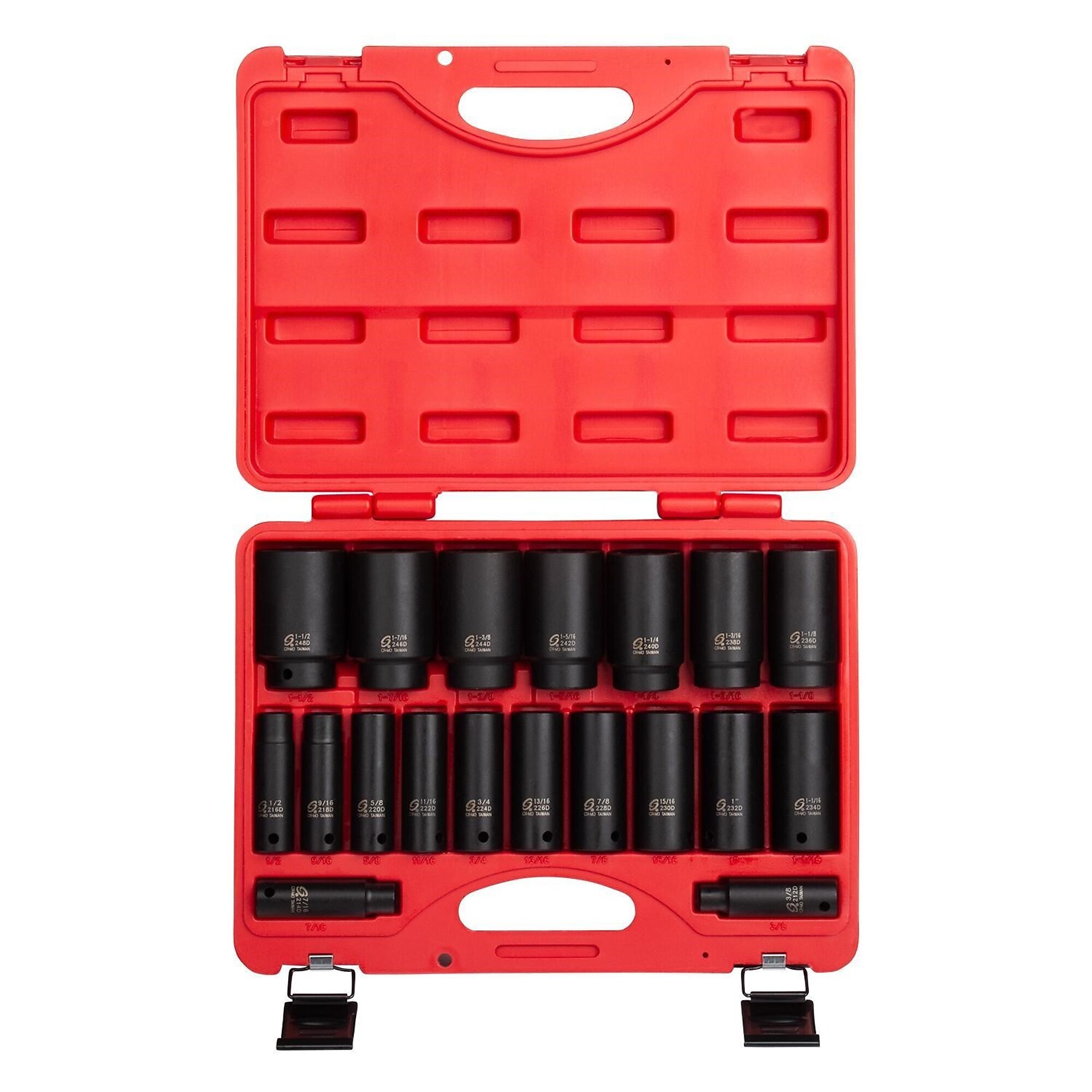 Sunex Tools 1/2in. SAE 6 Pt Deep Impact Socket Set — 19-Pc, Model# 2641
