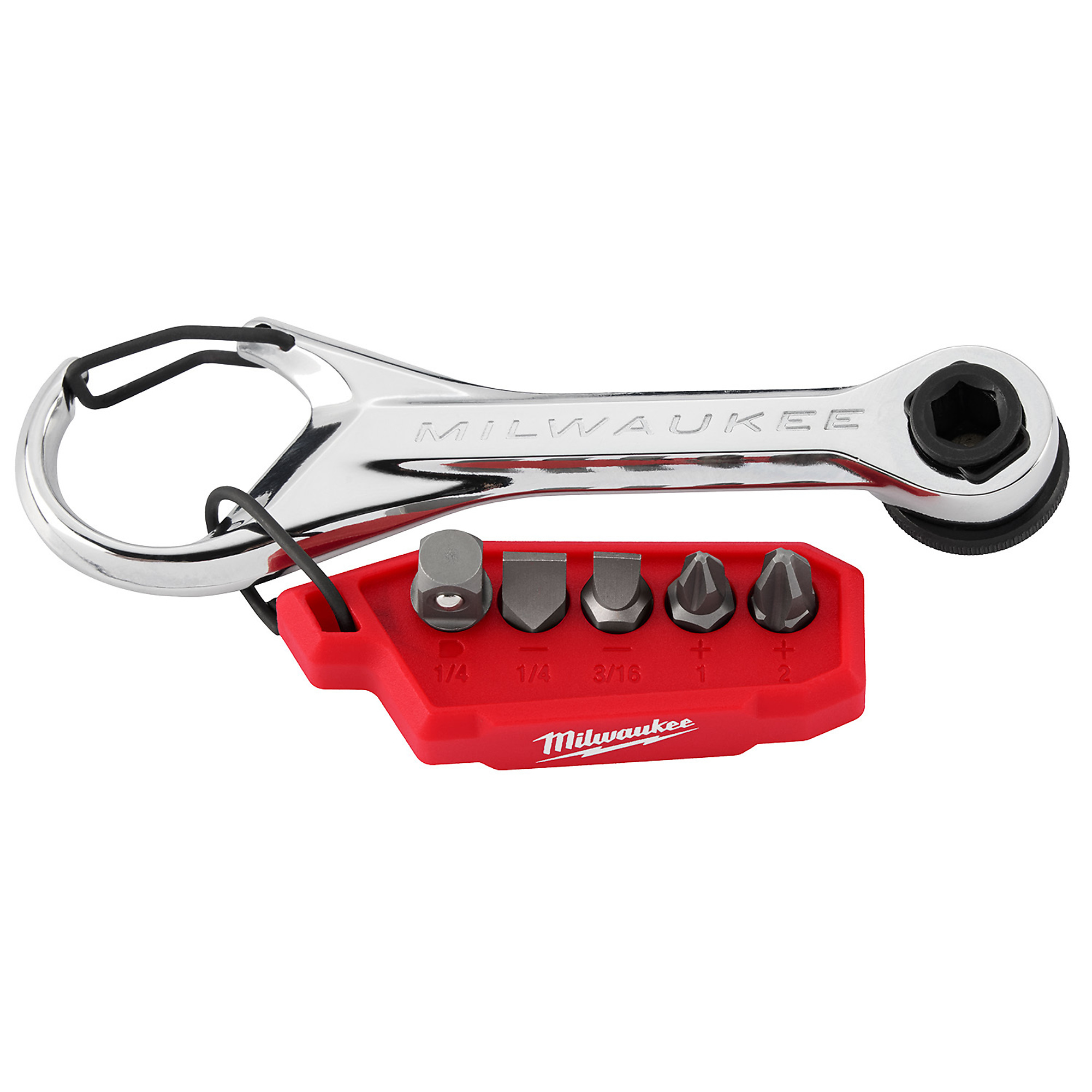 Milwaukee 7-in-1 Multi-Bit Mini Ratchet, 1/4in. Drive, Model# 48-22-2950