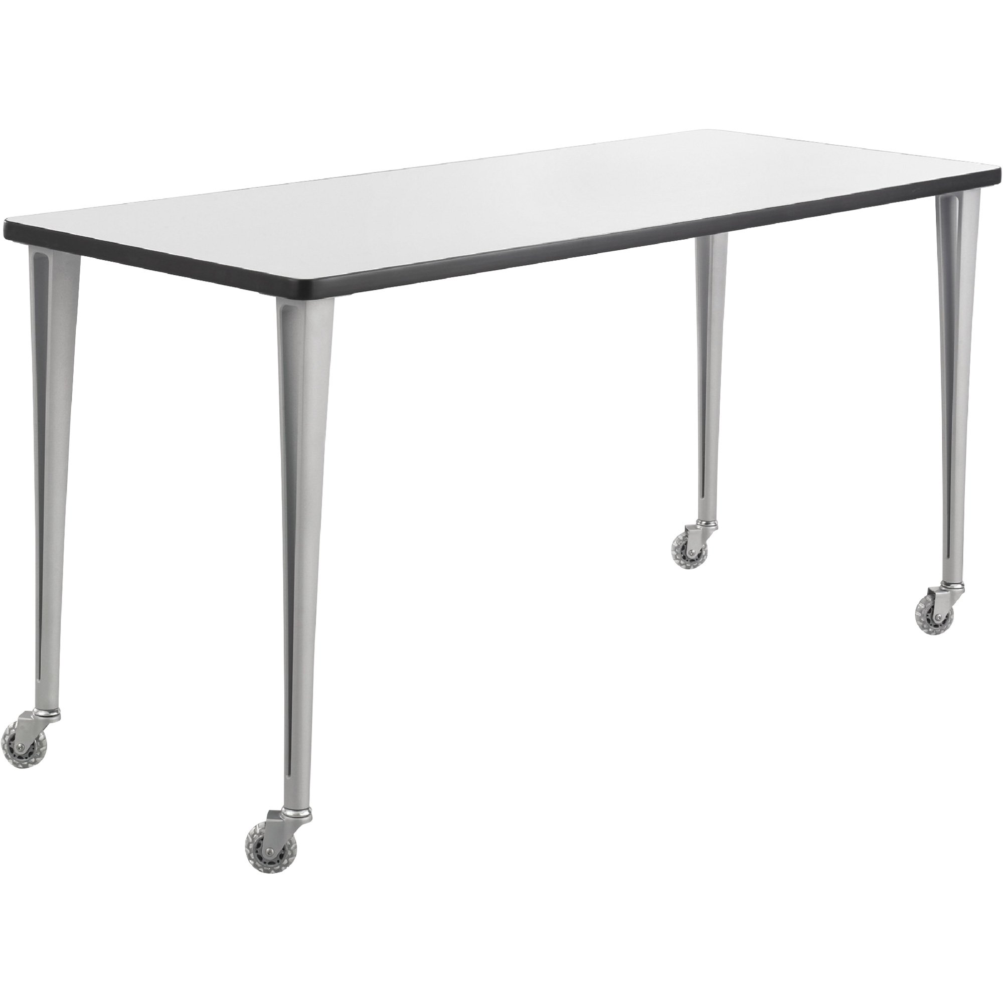 Safco Rumba Post-Leg Rectangular Table with Casters — 60in. x 24in ...
