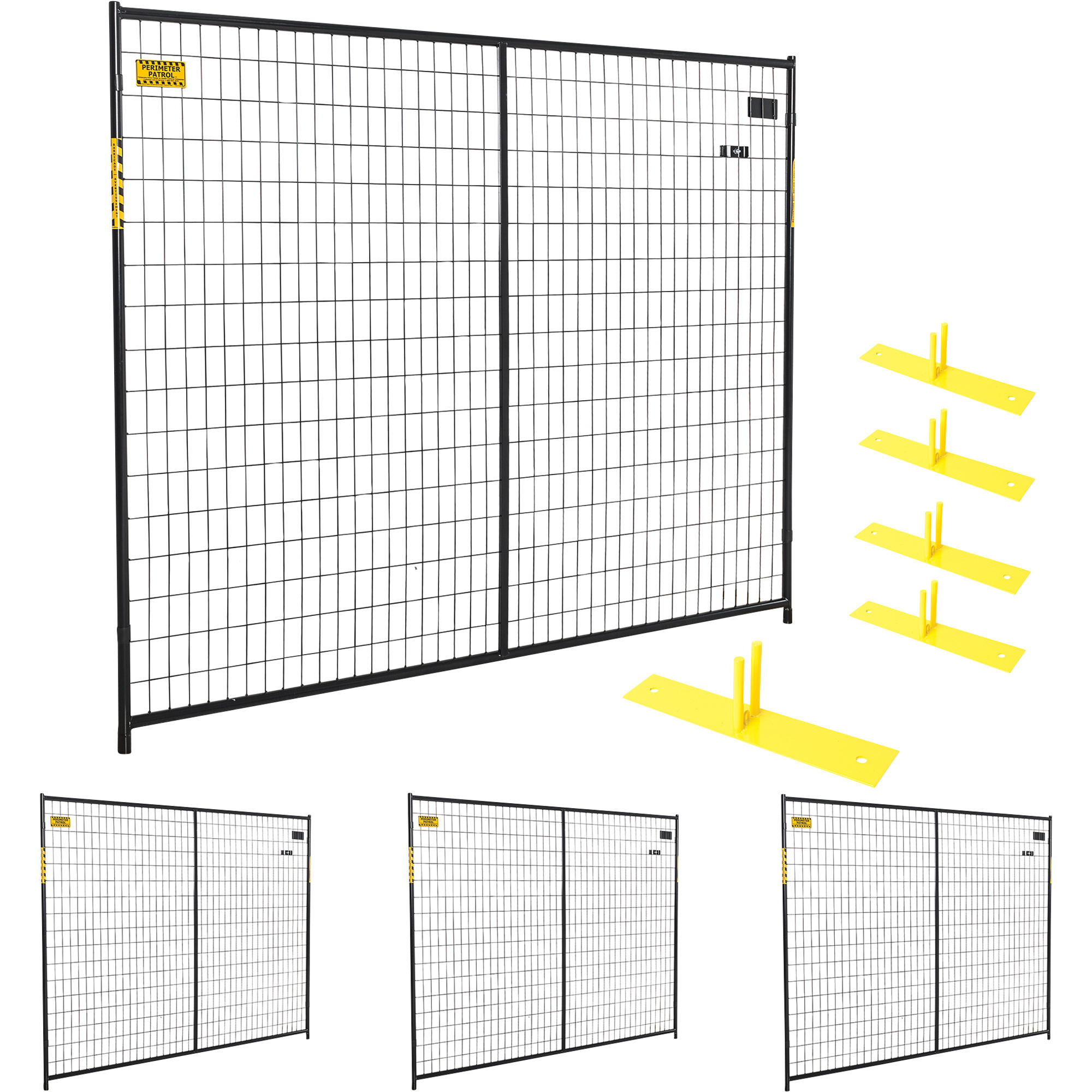 Perimeter Patrol 4 in. H x 1 in. W Powder-Coated Steel Swing Gate Wheel for Temporary Fencing