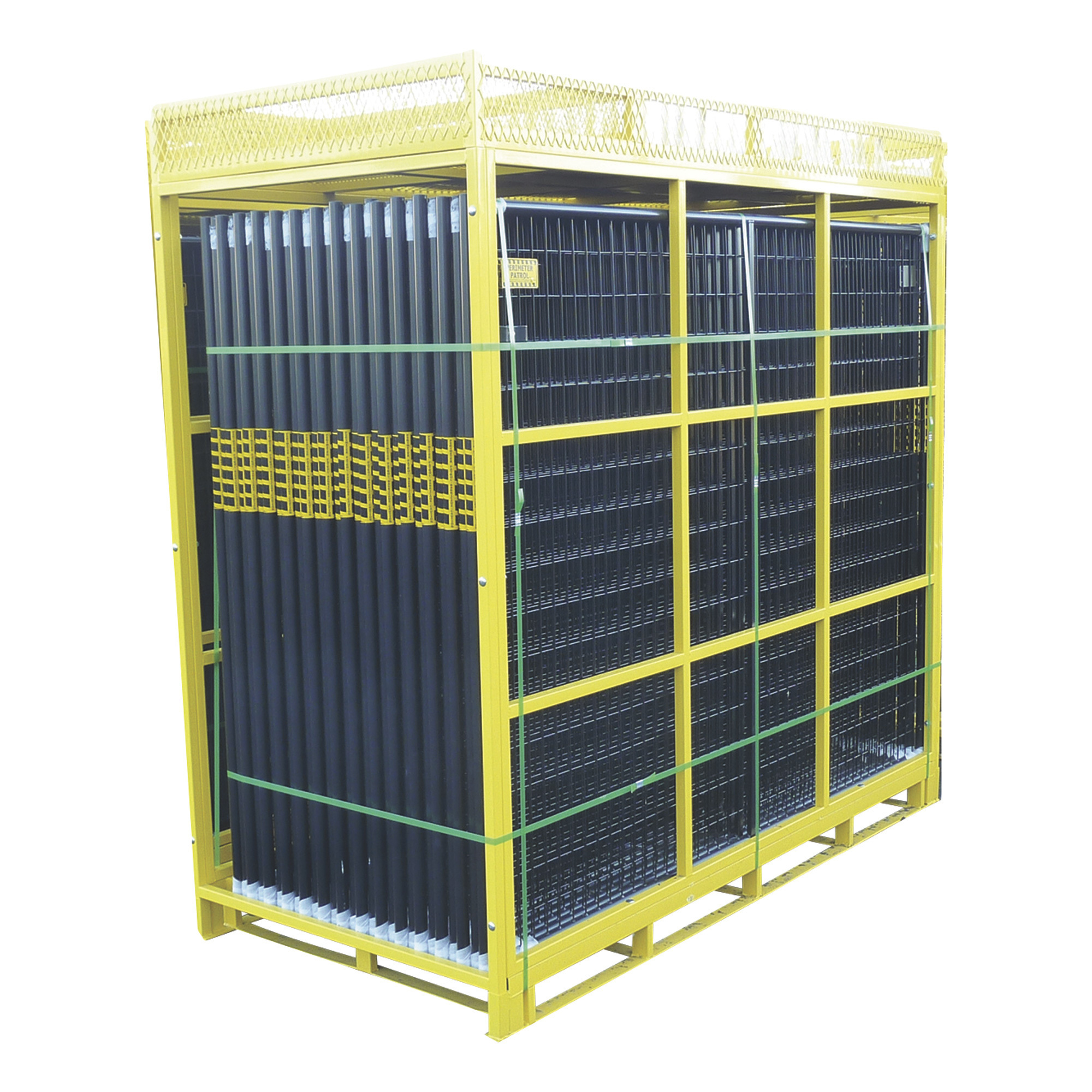 Jewett-Cameron Perimeter Patrol 28-Panel, Full Pallet Fencing Assembly, Black, 7 1/2ft. x 6ft. Panels, Model# RF 12805