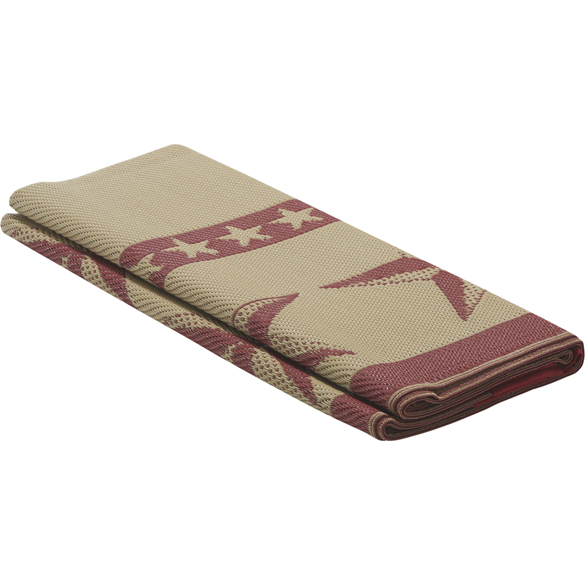 Outdoor Reversible Patio/RV Mat, 6ft. x 9ft. — Star, Red/Khaki ...