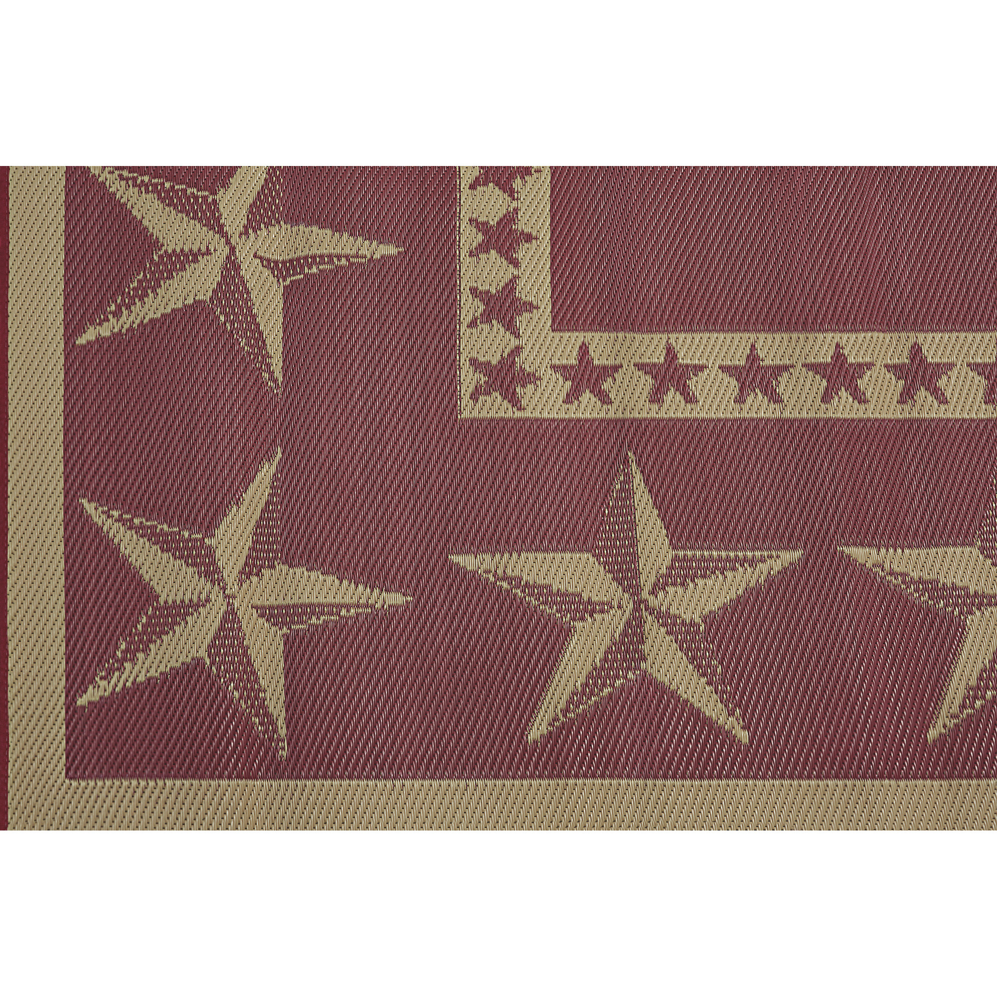 Outdoor Reversible Patio/RV Mat, 6ft. x 9ft. — Star, Red/Khaki