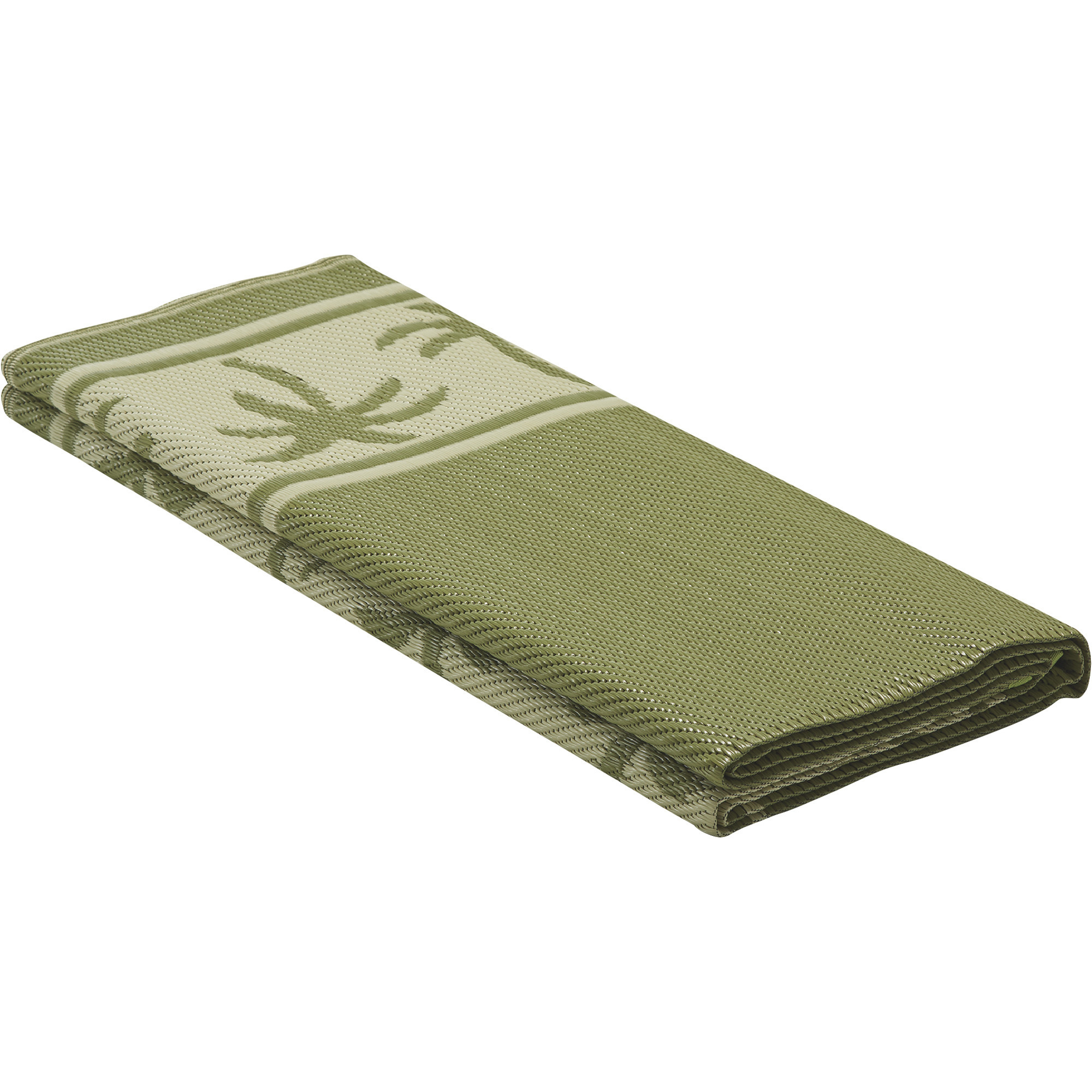 Outdoor Reversible Patio/RV Mat, 6ft. x 9ft., Tropical, Green/Cream